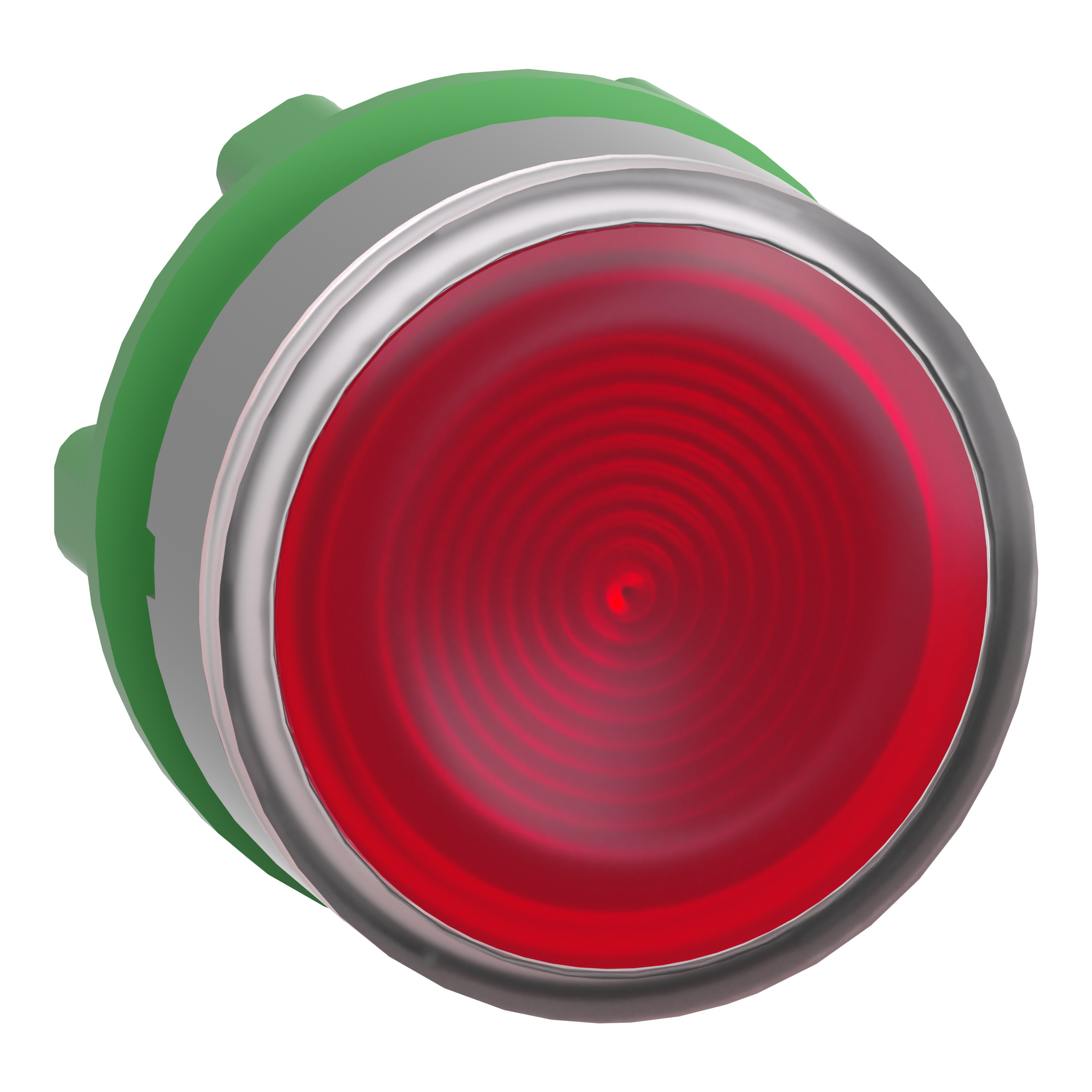 SCHNEIDER ELECTRIC - Testa pulsante luminoso rosso ghiera grigia- per LED universale- Ø22