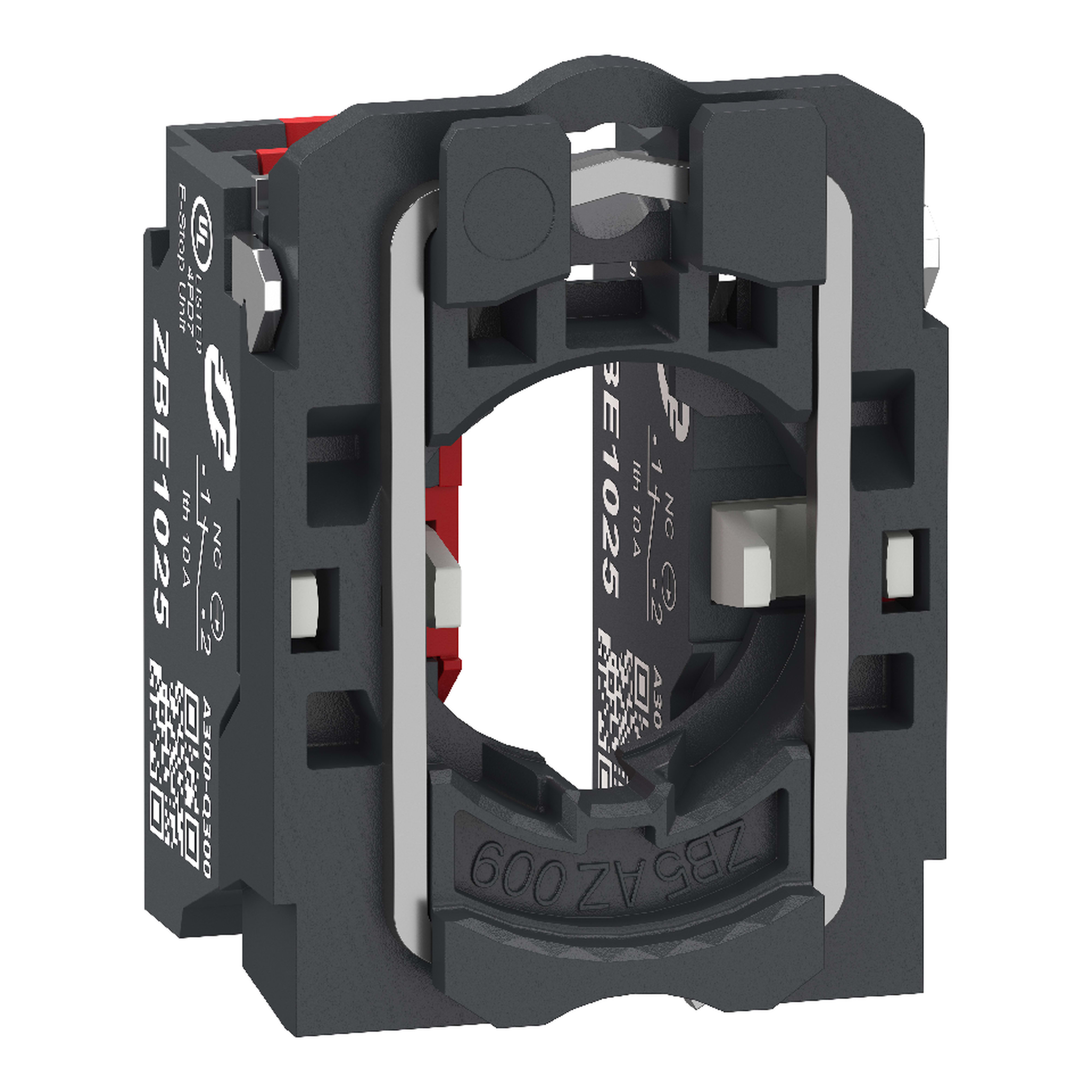 SCHNEIDER ELECTRIC - Corpo contatti, Harmony XB5, contatto singolo, con base di fissaggio, plastica, 2NC, contatti Push-in ZB5AZ1045