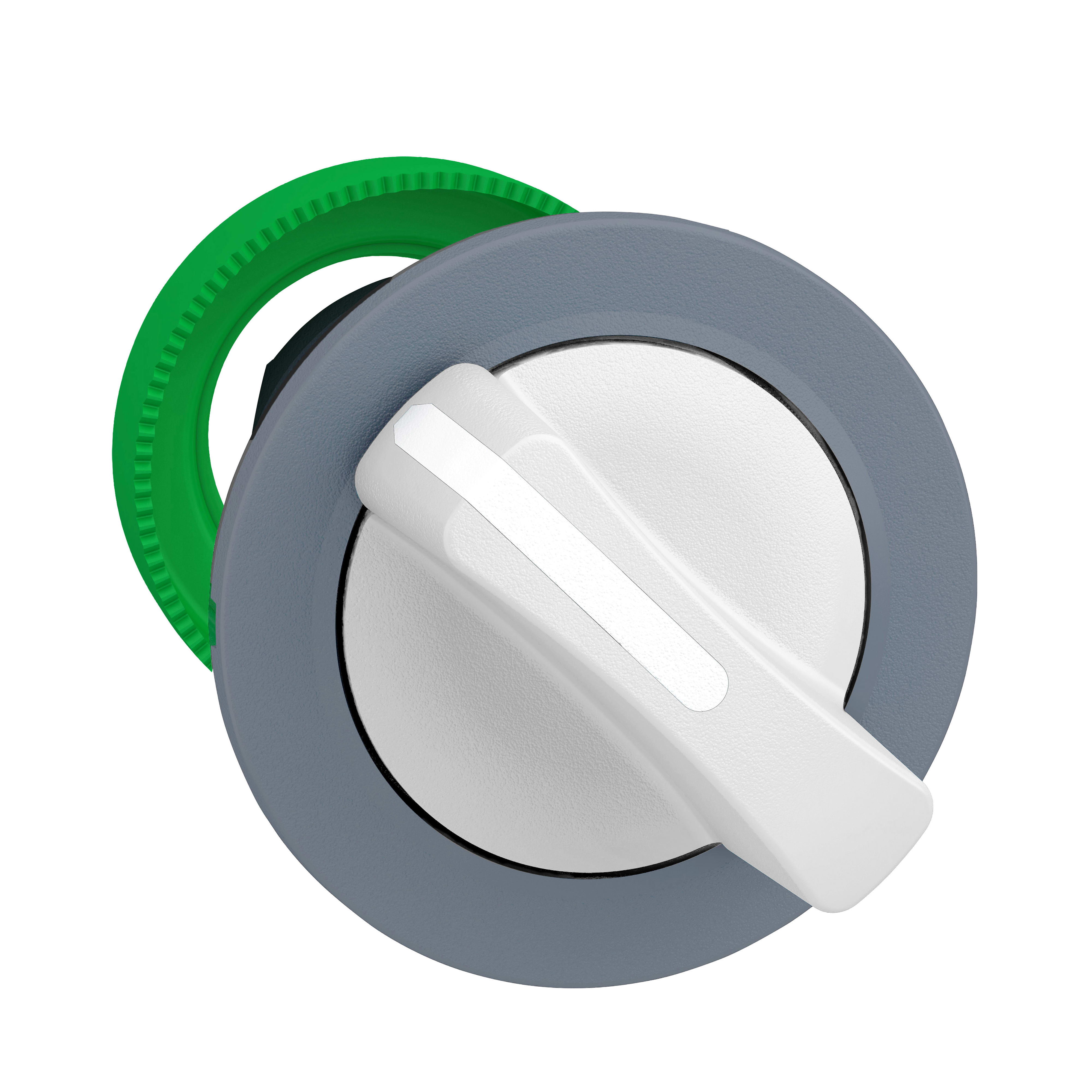 SCHNEIDER ELECTRIC - Testa selettore, Harmony XB5, filopannello, leva bianca, 2 posizioni fisse 30mm. ghiera grigia ZB5FD201C0