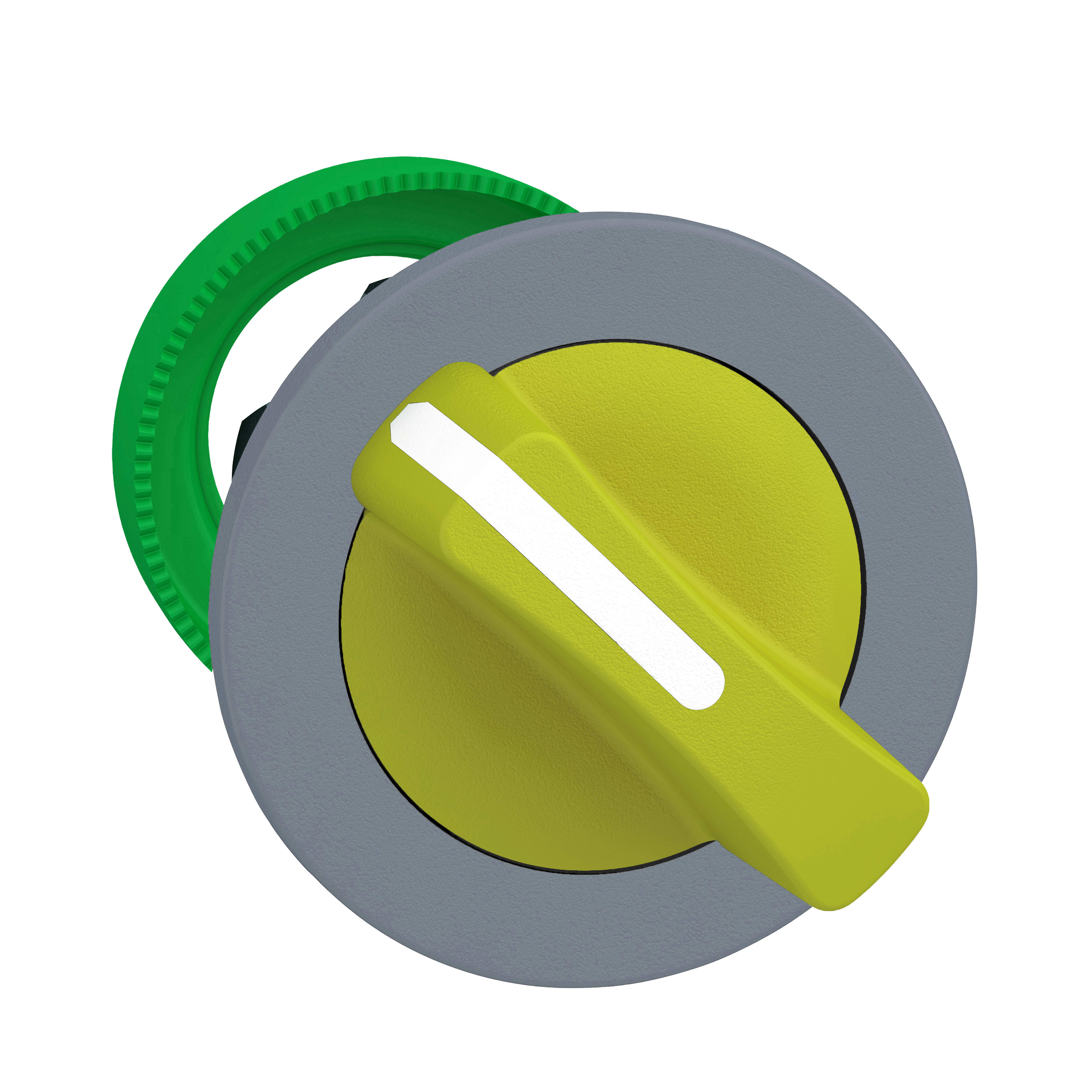 SCHNEIDER ELECTRIC - Testa selettore, Harmony XB5, filopannello, leva gialla, 2 posizioni fisse, ghiera grigia ZB5FD205C0