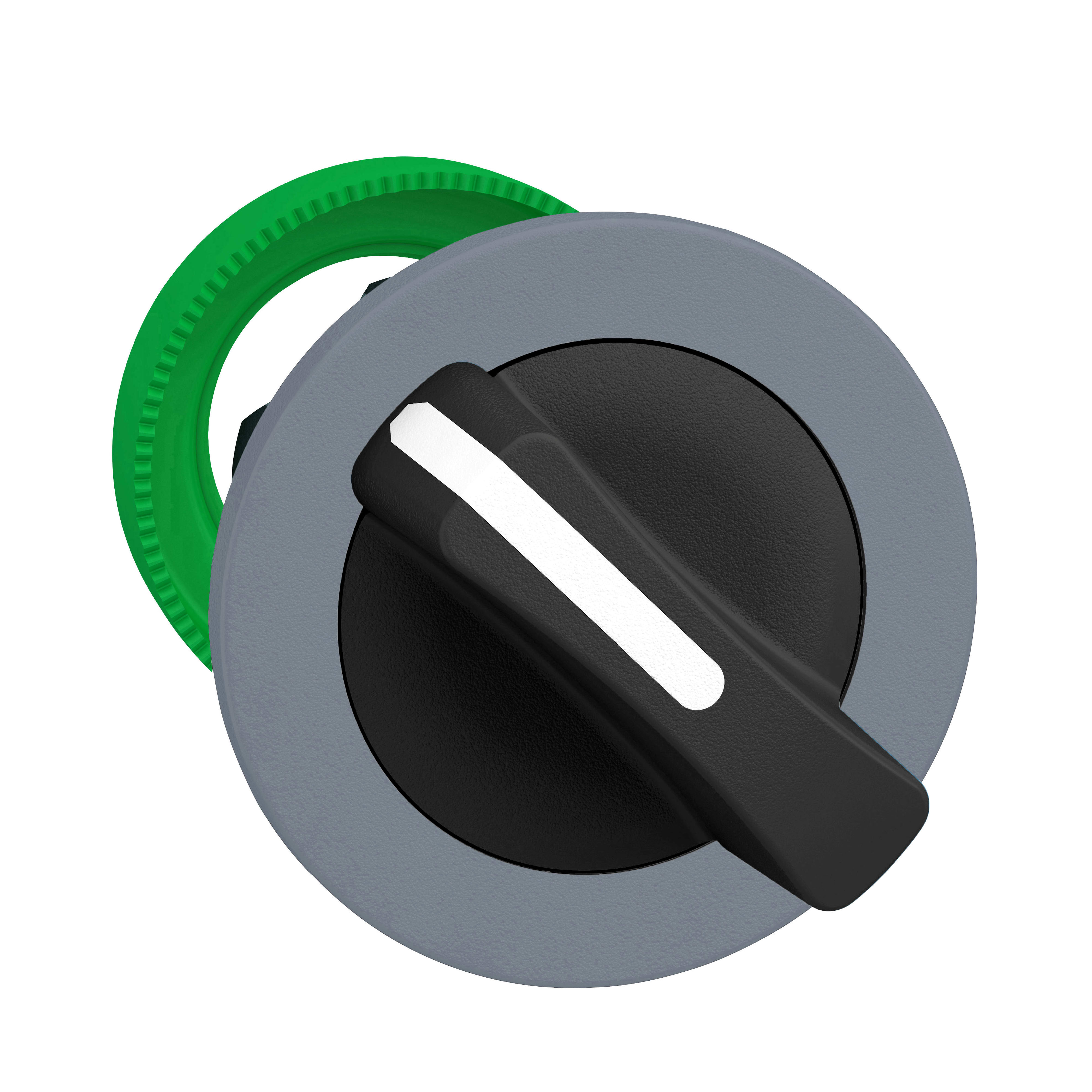 SCHNEIDER ELECTRIC - Testa selettore, Harmony XB5, filopannello, leva nera,  2 posizioni fisse, ghiera grigia