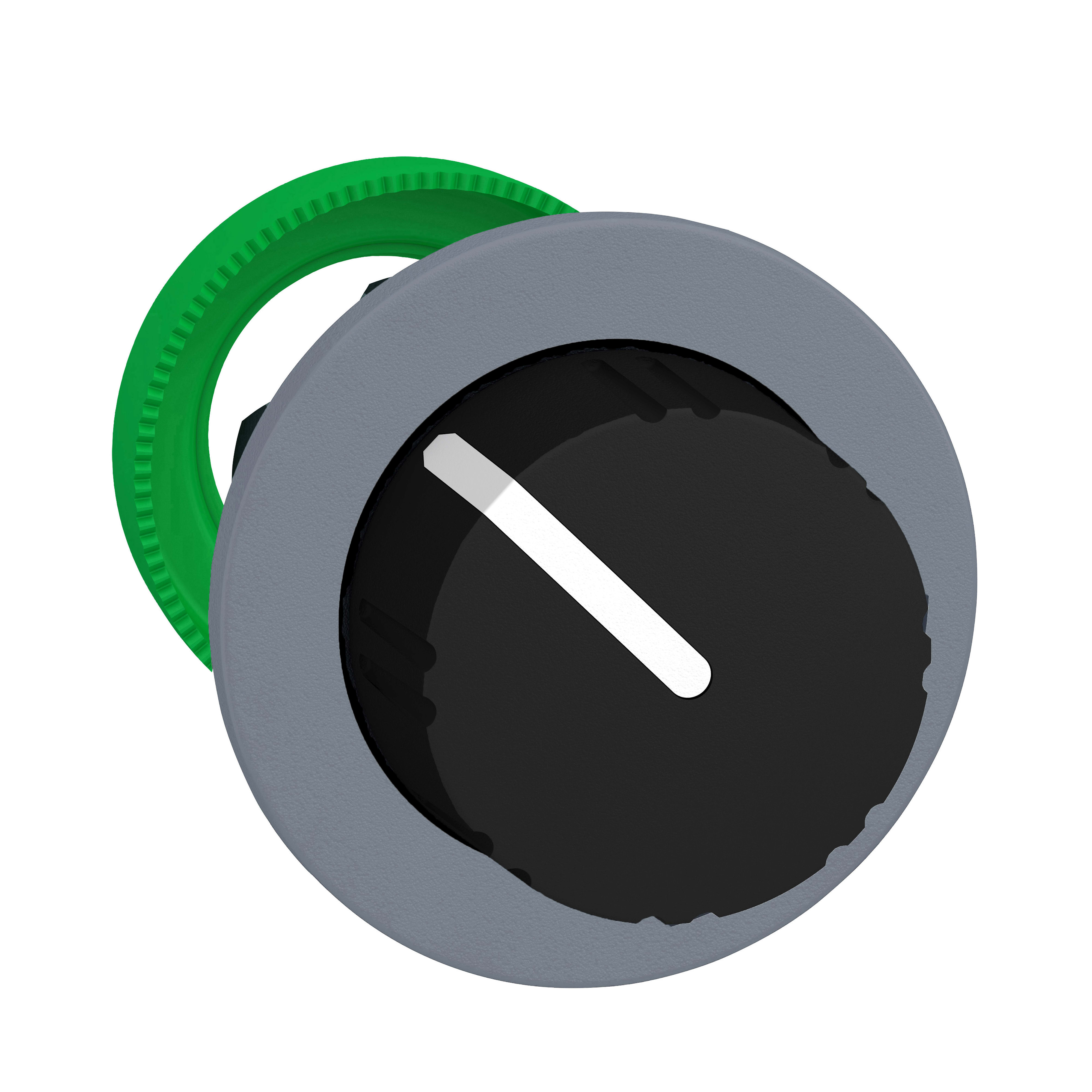 SCHNEIDER ELECTRIC - Testa selettore, Harmony XB5, filopannello, manopola nera, 2 posizioni con ritorno, 30mm, ghiera grigia ZB5FD49C0