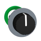 SCHNEIDER ELECTRIC - Testa selettore, Harmony XB5, filopannello, manopola nera, 3 posizioni con ritorno da sinistra al centro, 30mm, ghiera grigia ZB5FD79C0