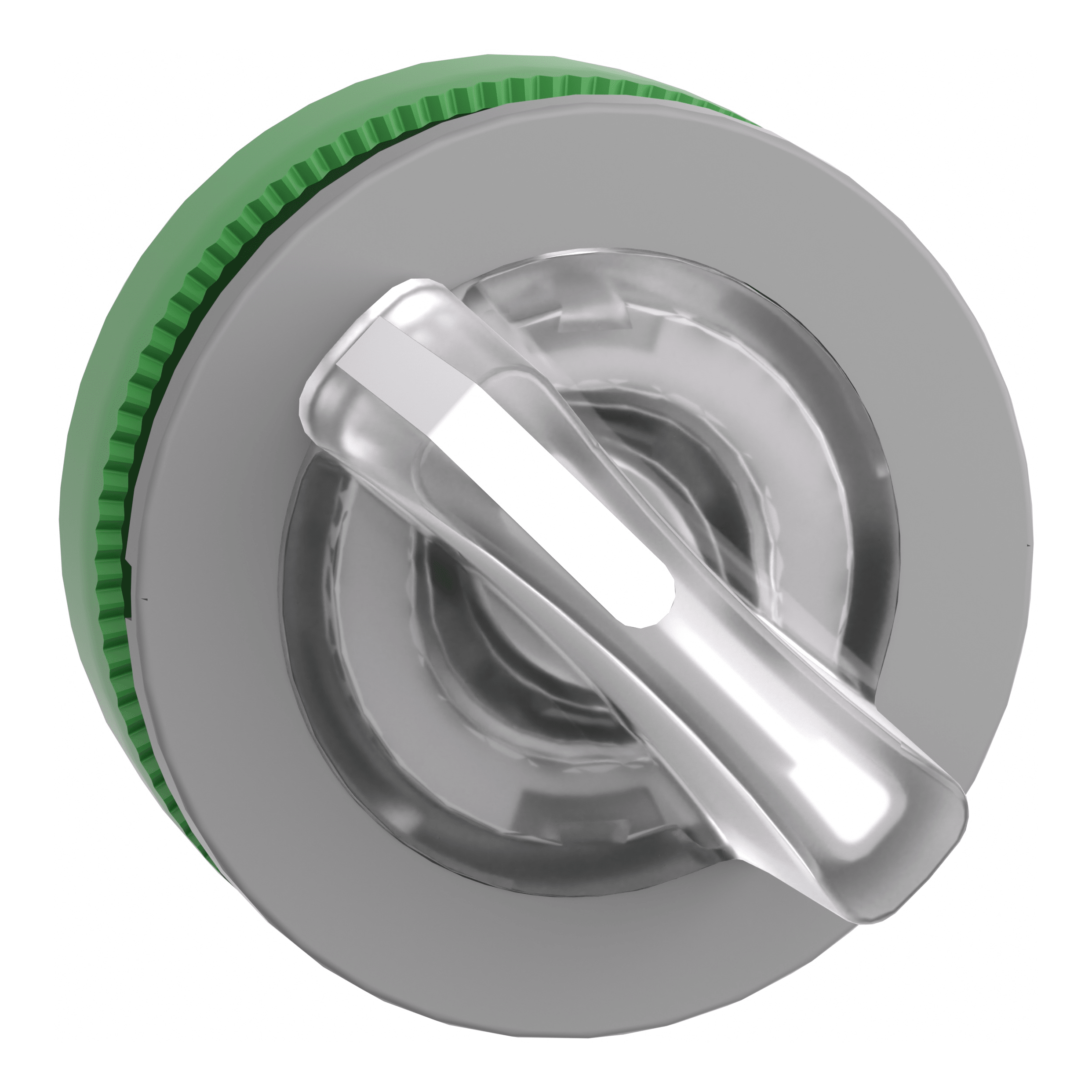 SCHNEIDER ELECTRIC - Testa selettore luminoso, Harmony XB5, filopannnello 30mm, plastica, leva bianca, per LED universale, 2 posizioni fisse, ghiera grigia ZB5FK1213C0