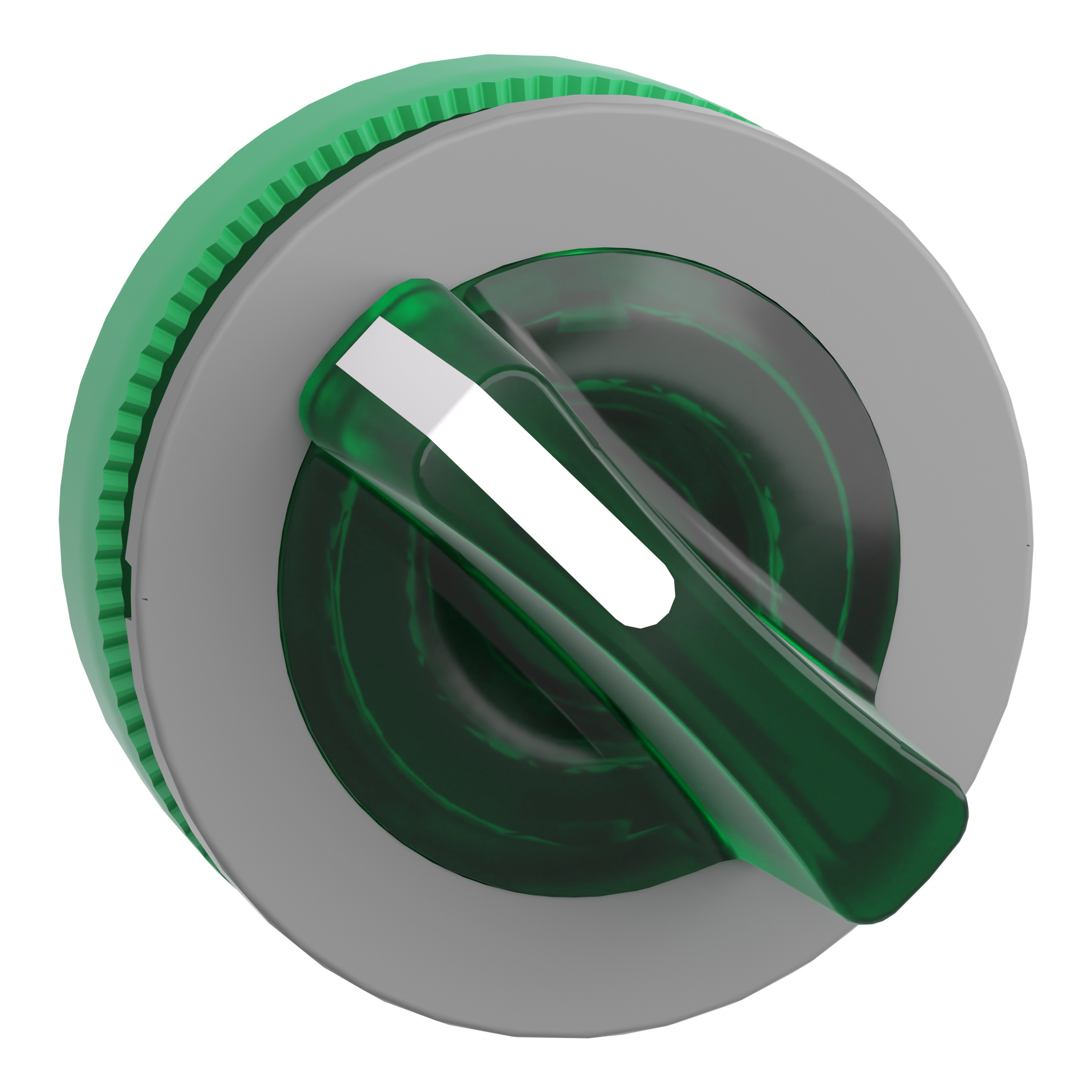 SCHNEIDER ELECTRIC - Testa selettore luminoso, Harmony XB5, filopannnello 30mm, plastica, leva verde, per LED universale, 2 posizioni fisse, ghiera grigia