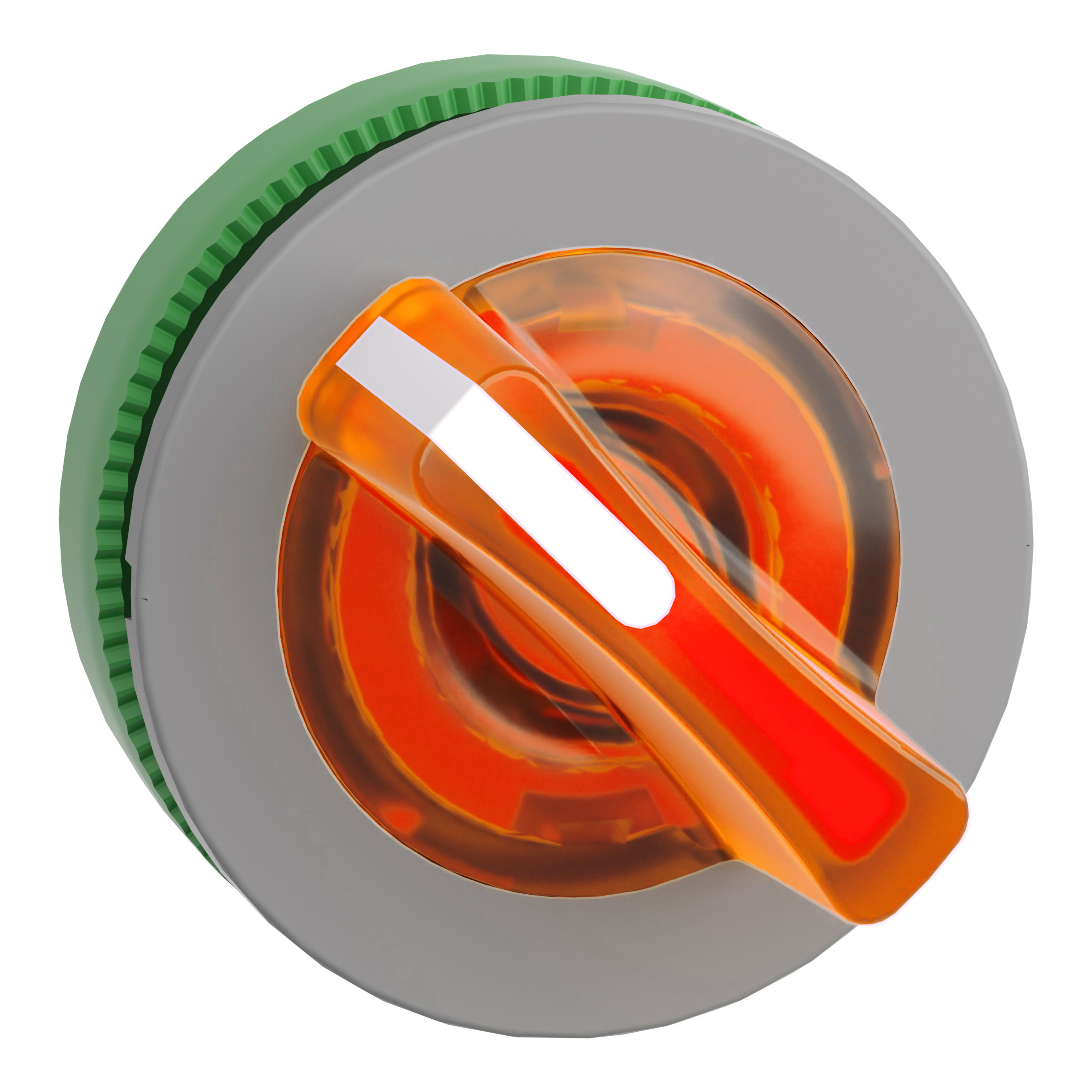 SCHNEIDER ELECTRIC - Testa selettore luminoso, Harmony XB5, filopannnello 30mm, plastica, leva arancione, per LED universale, 2 posizioni fisse, ghiera grigia