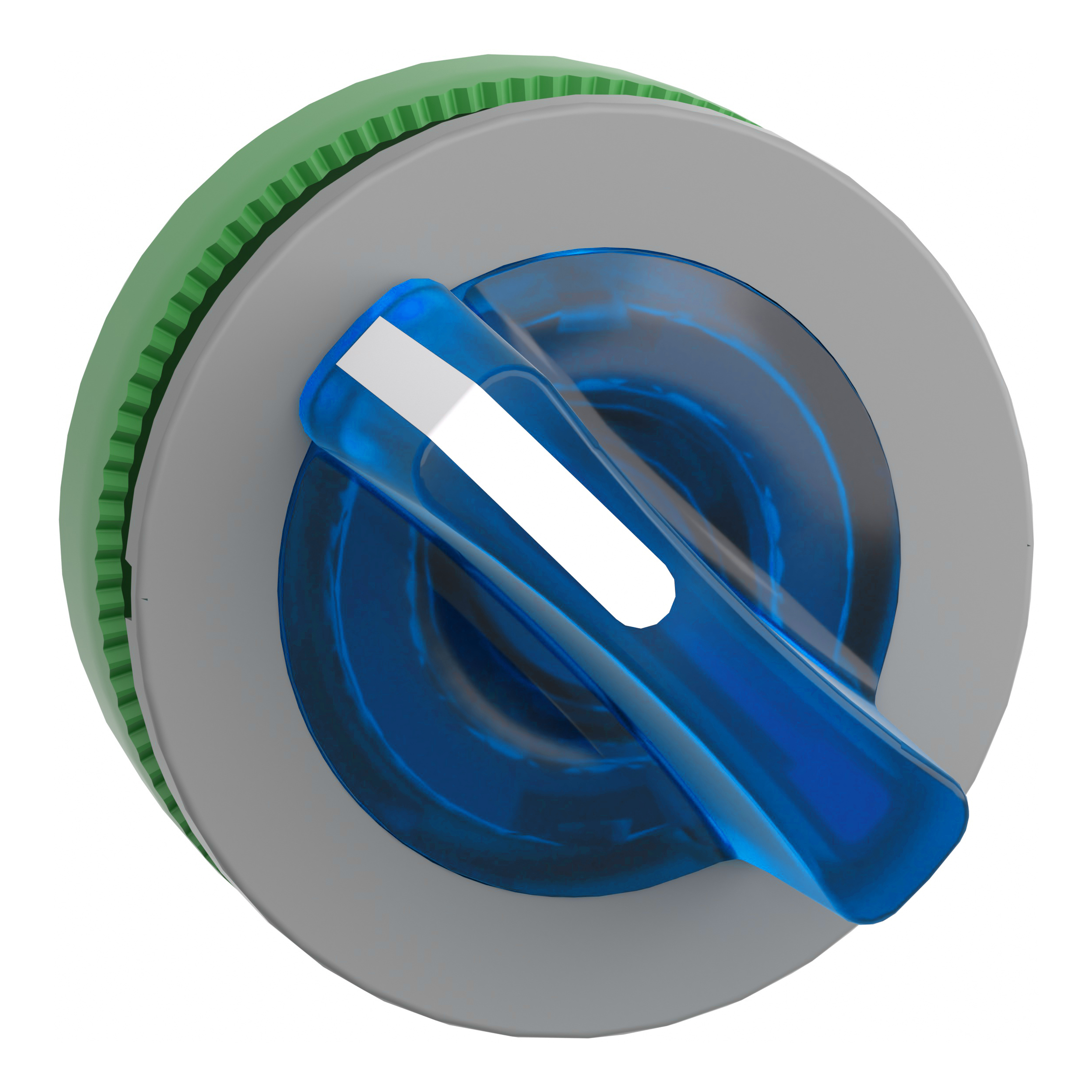 SCHNEIDER ELECTRIC - Testa selettore luminoso, Harmony XB5, filopannnello 30mm, plastica, leva blu, per LED universale, 2 posizioni fisse, ghiera grigia ZB5FK1263C0