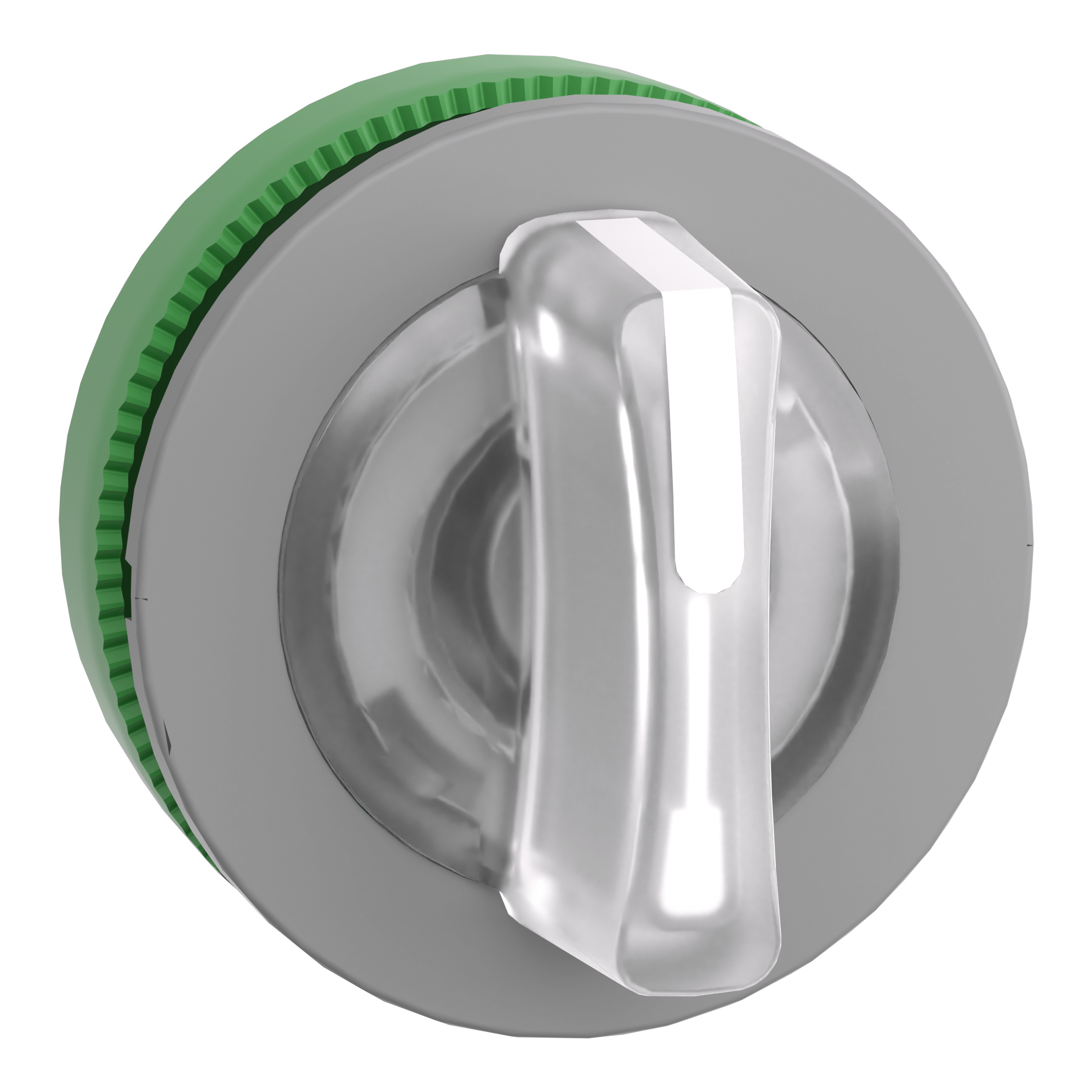 SCHNEIDER ELECTRIC - Testa selettore luminoso, Harmony XB5, filopannnello 30mm, plastica, leva bianca, per LED universale, 3 posizioni fisse, ghiera grigia ZB5FK1313C0