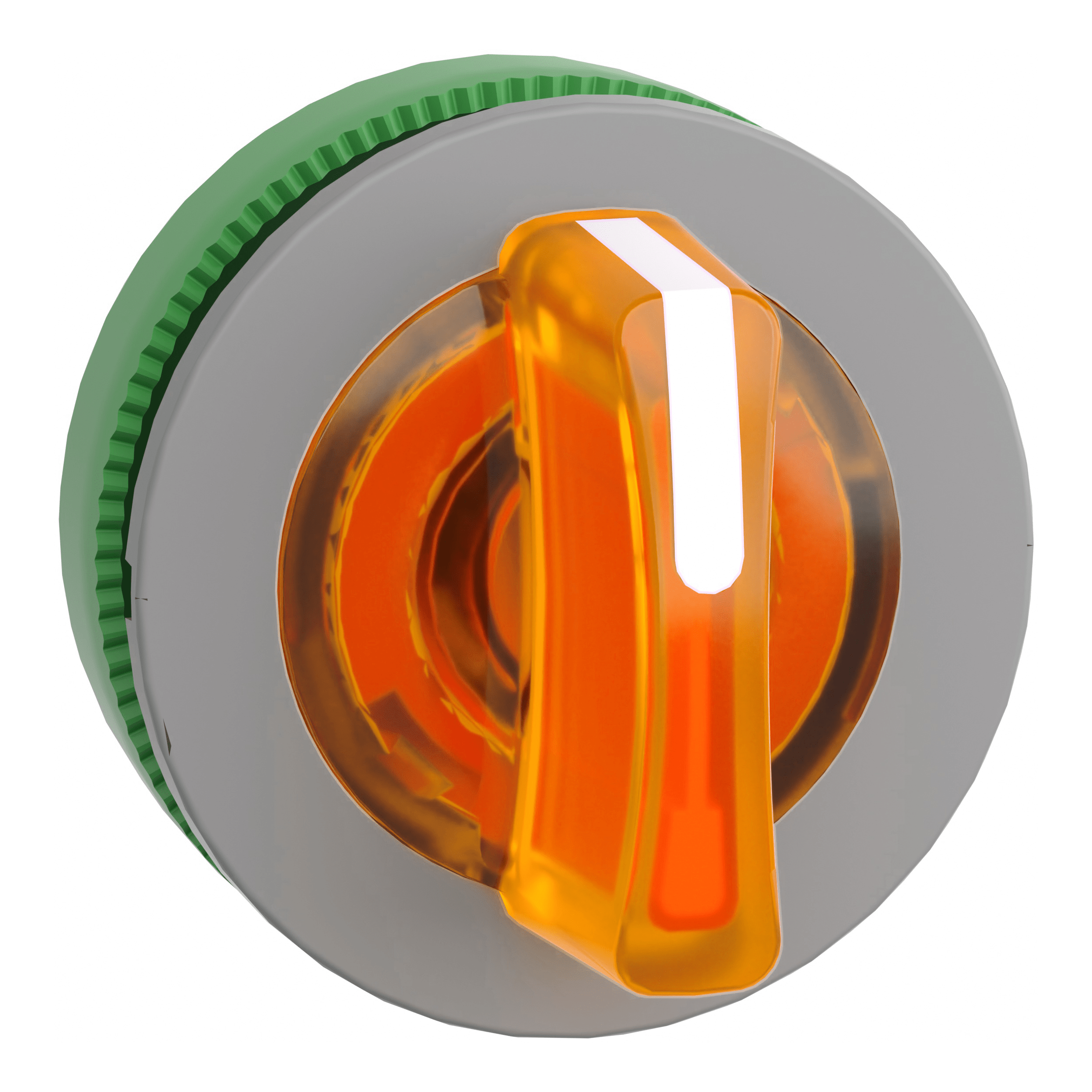 SCHNEIDER ELECTRIC - Testa selettore luminoso, Harmony XB5, filopannnello 30mm, plastica, leva arancione, per LED universale, 3 posizioni fisse, ghiera grigia