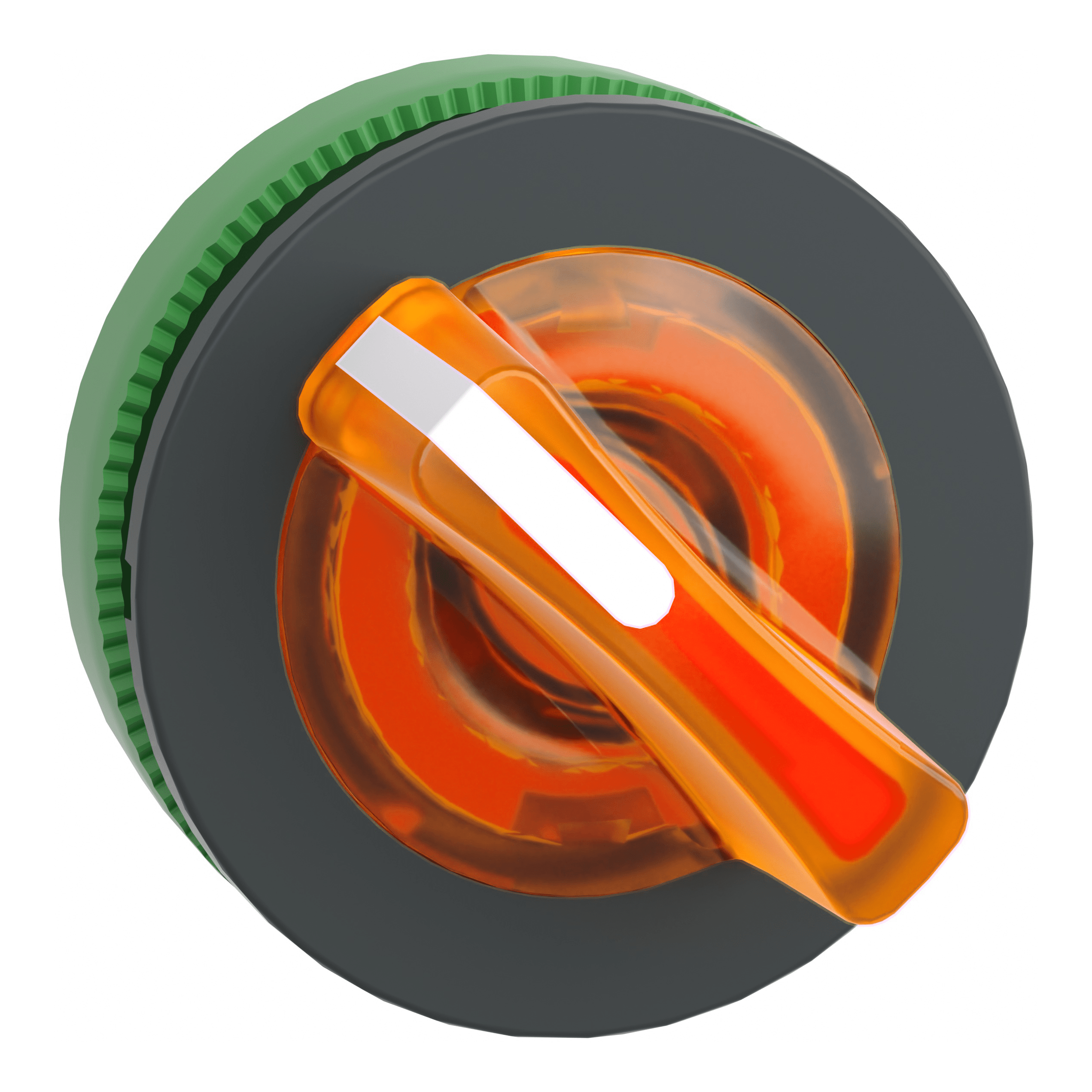 SCHNEIDER ELECTRIC - Testa selettore luminoso, Harmony XB5, filopannnello 30mm, plastica, leva arancione, per LED universale, 2 posizioni con ritorno ZB5FK1453