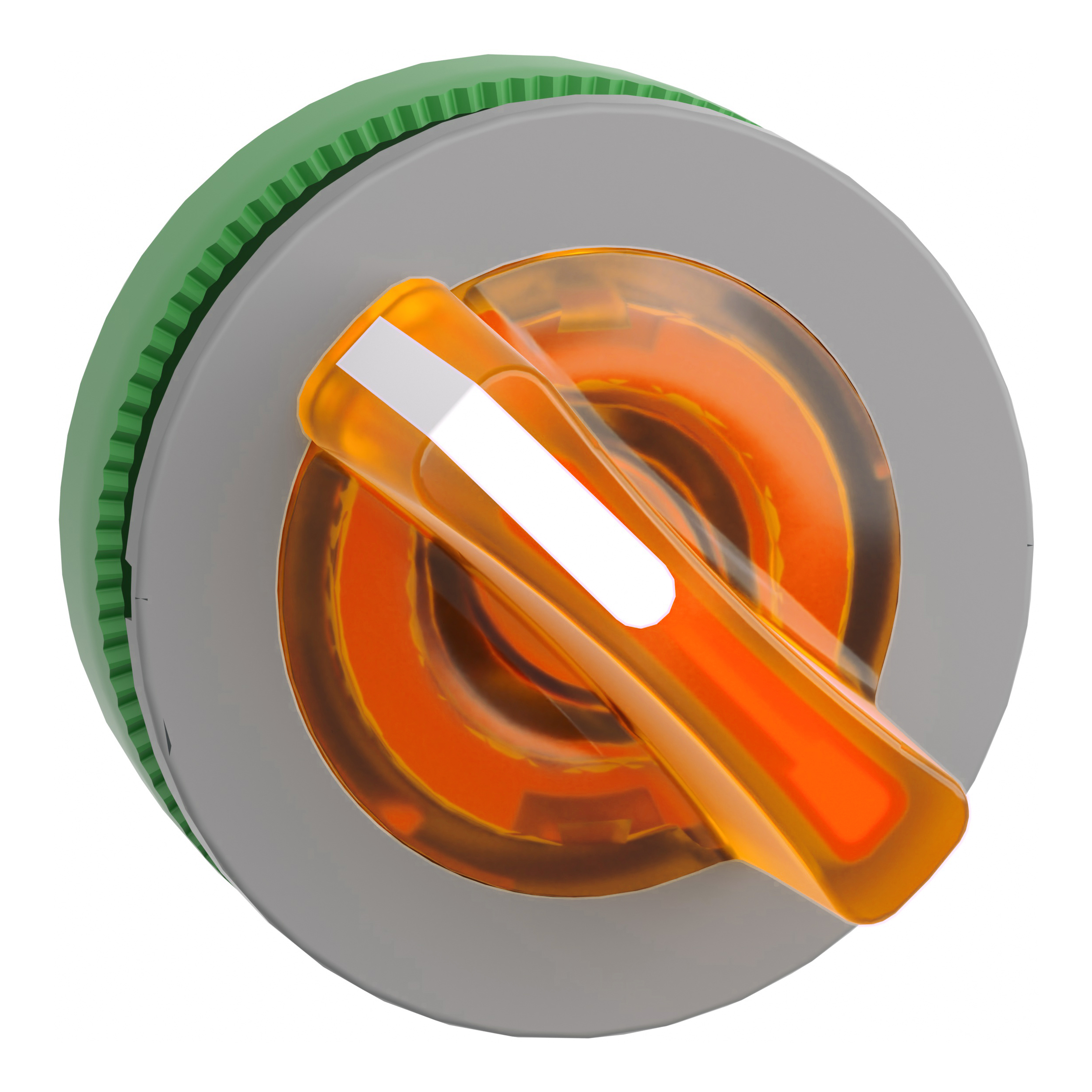 SCHNEIDER ELECTRIC - Testa selettore luminoso, Harmony XB5, filopannnello 30mm, plastica, leva arancione, per LED universale, 2 posizioni con ritorno, ghiera grigia