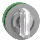 SCHNEIDER ELECTRIC - Testa selettore luminoso, Harmony XB5, filopannnello 30mm, plastica, leva bianca, per LED universale, 3 posizioni con ritorno al centro,ghiera grigia ZB5FK1513C0