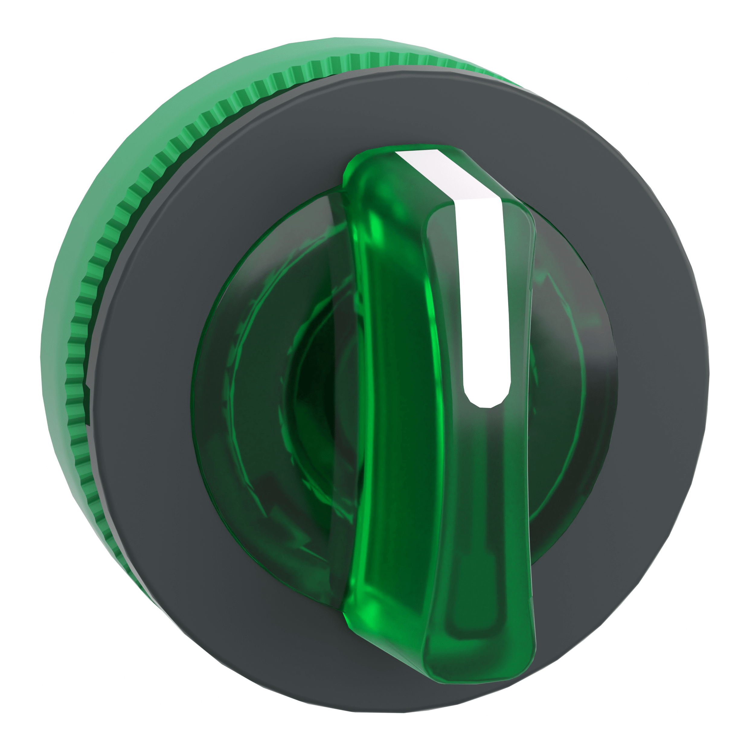 SCHNEIDER ELECTRIC - Testa selettore luminoso, Harmony XB5, filopannnello 30mm, plastica, leva verde, per LED universale, 3 posizioni con ritorno da destra al centro