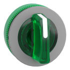 SCHNEIDER ELECTRIC - Testa selettore luminoso, Harmony XB5, filopannnello 30mm, plastica, leva verde, per LED universale, 3 pos. con ritorno da dx al centro, ghiera grigia