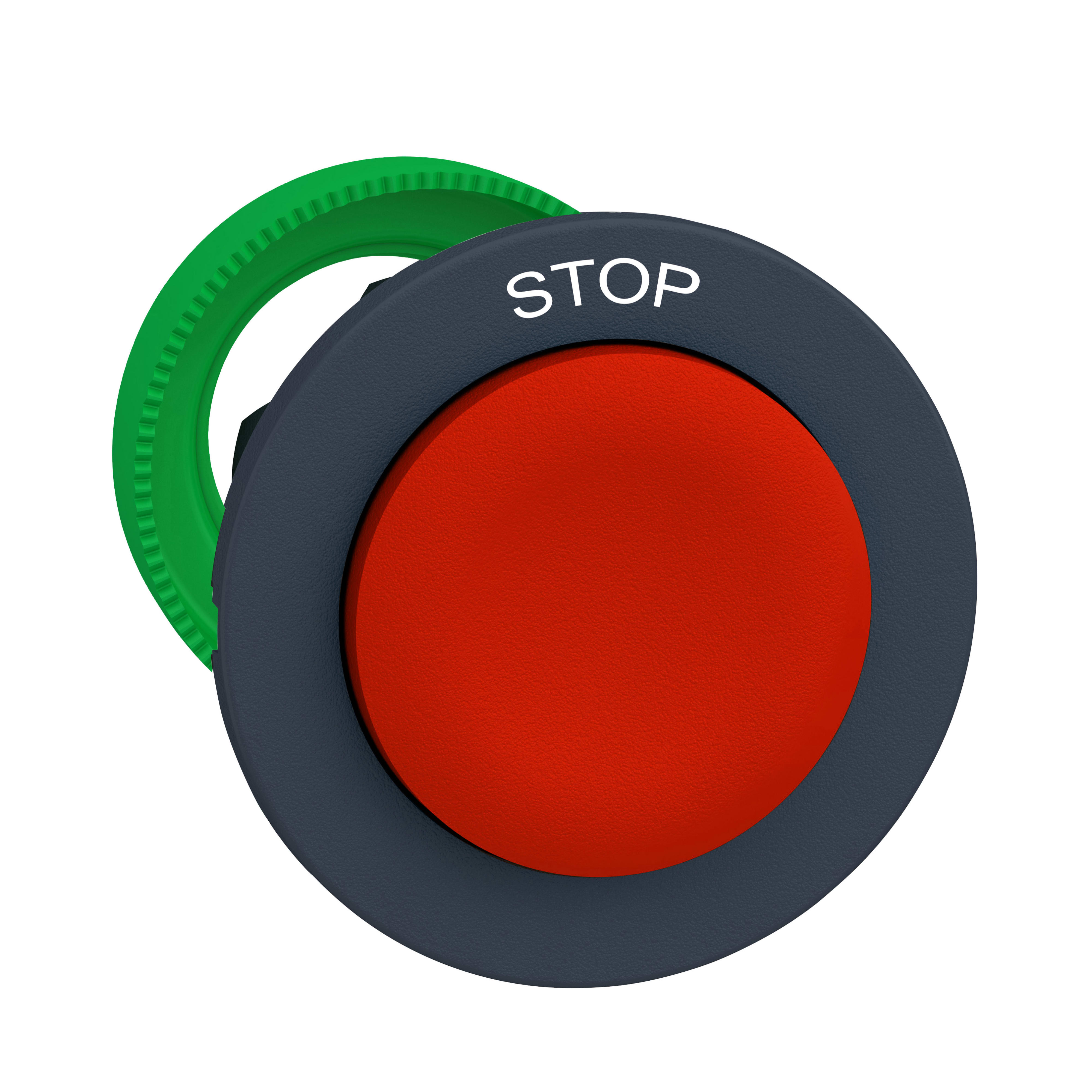 SCHNEIDER ELECTRIC - Harmony XB5, testa pulsante filopannello, plastica, sporgente, rosso, 30mm, ad impulso, con marcatura STOP ZB5FL4M34