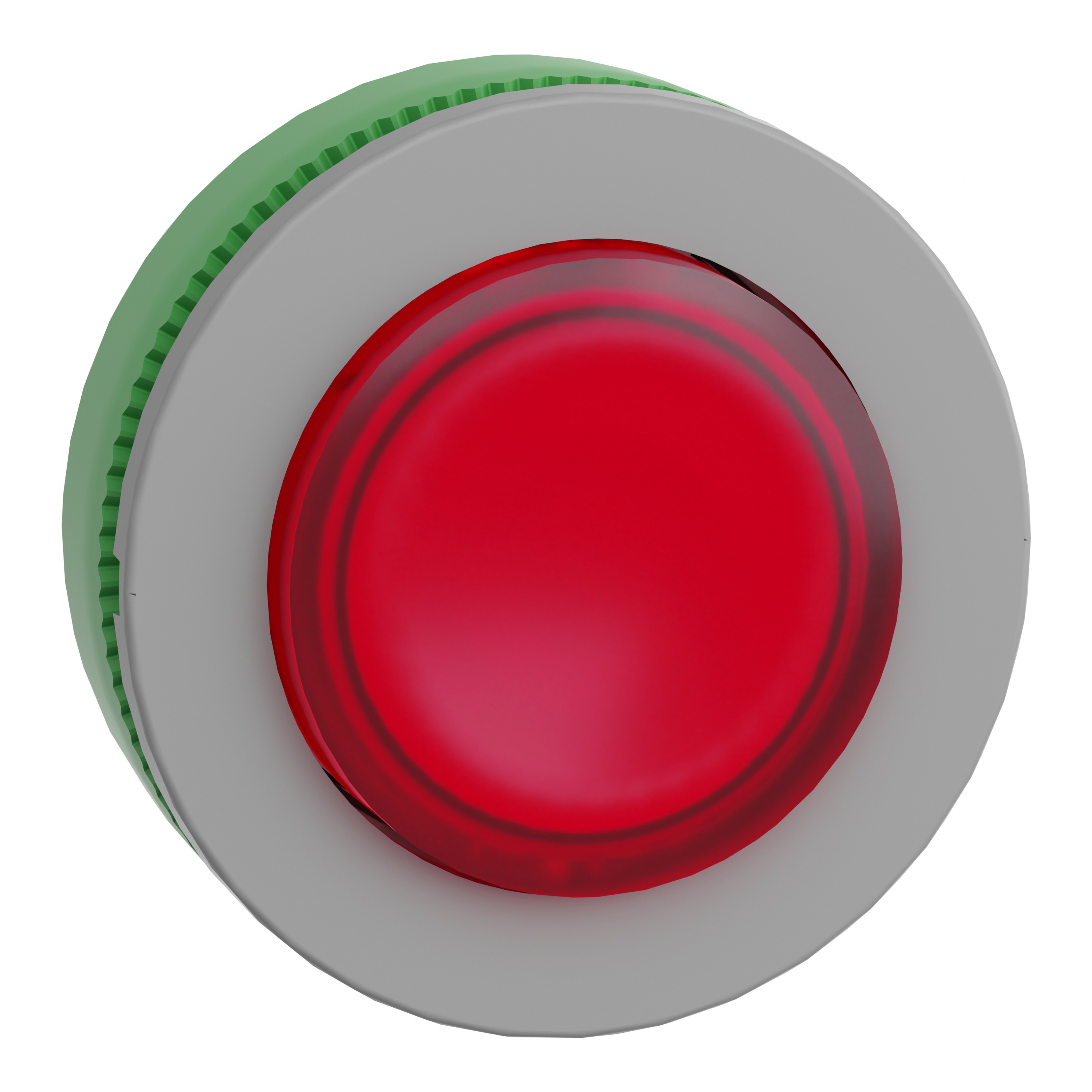 SCHNEIDER ELECTRIC - Testa pulsante luminoso rosso filopannello ghiera grigia- per LED universale- Ø30