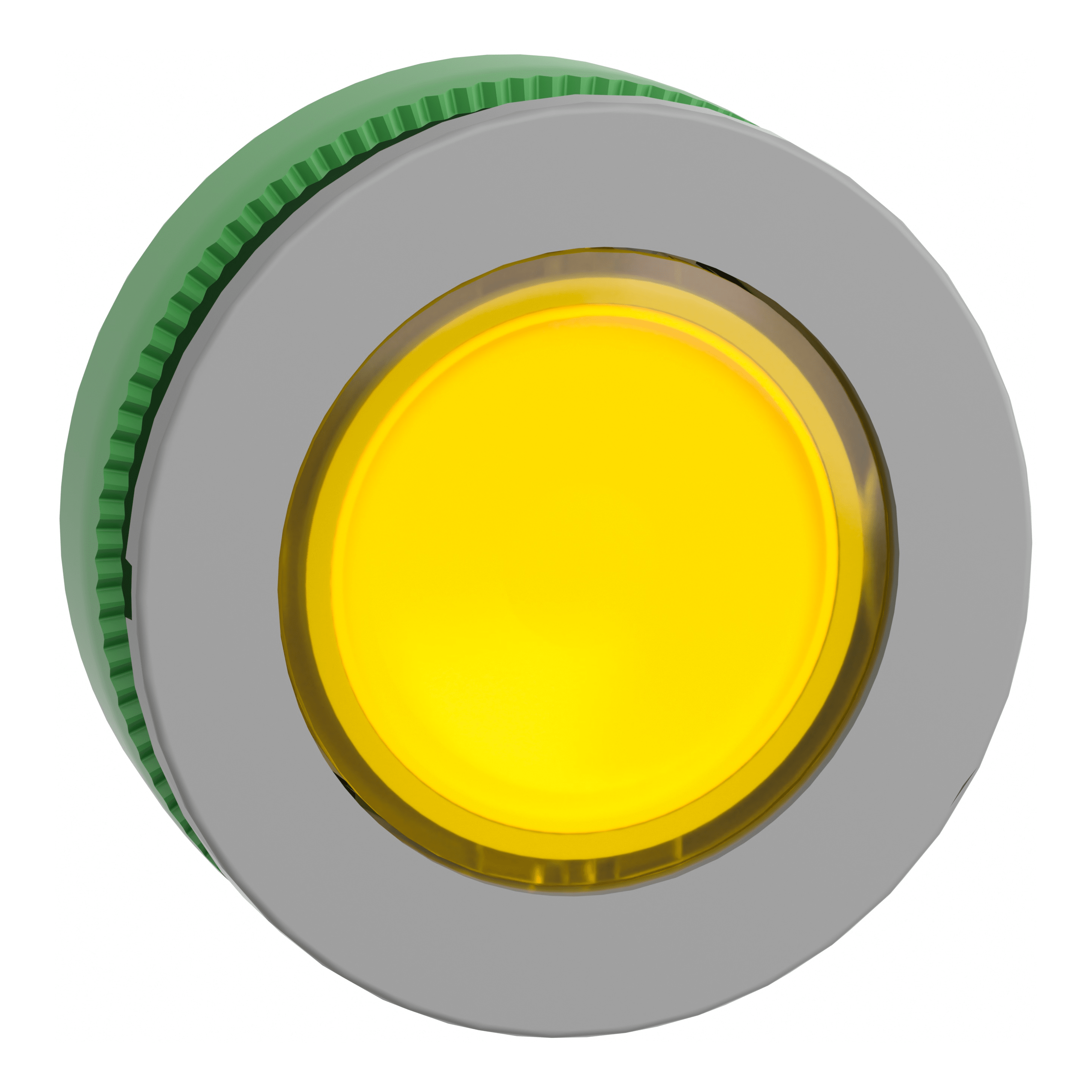 SCHNEIDER ELECTRIC - Testa pulsante luminoso giallo filopannello ghiera grigia- per LED universale- Ø30 ZB5FW383C0