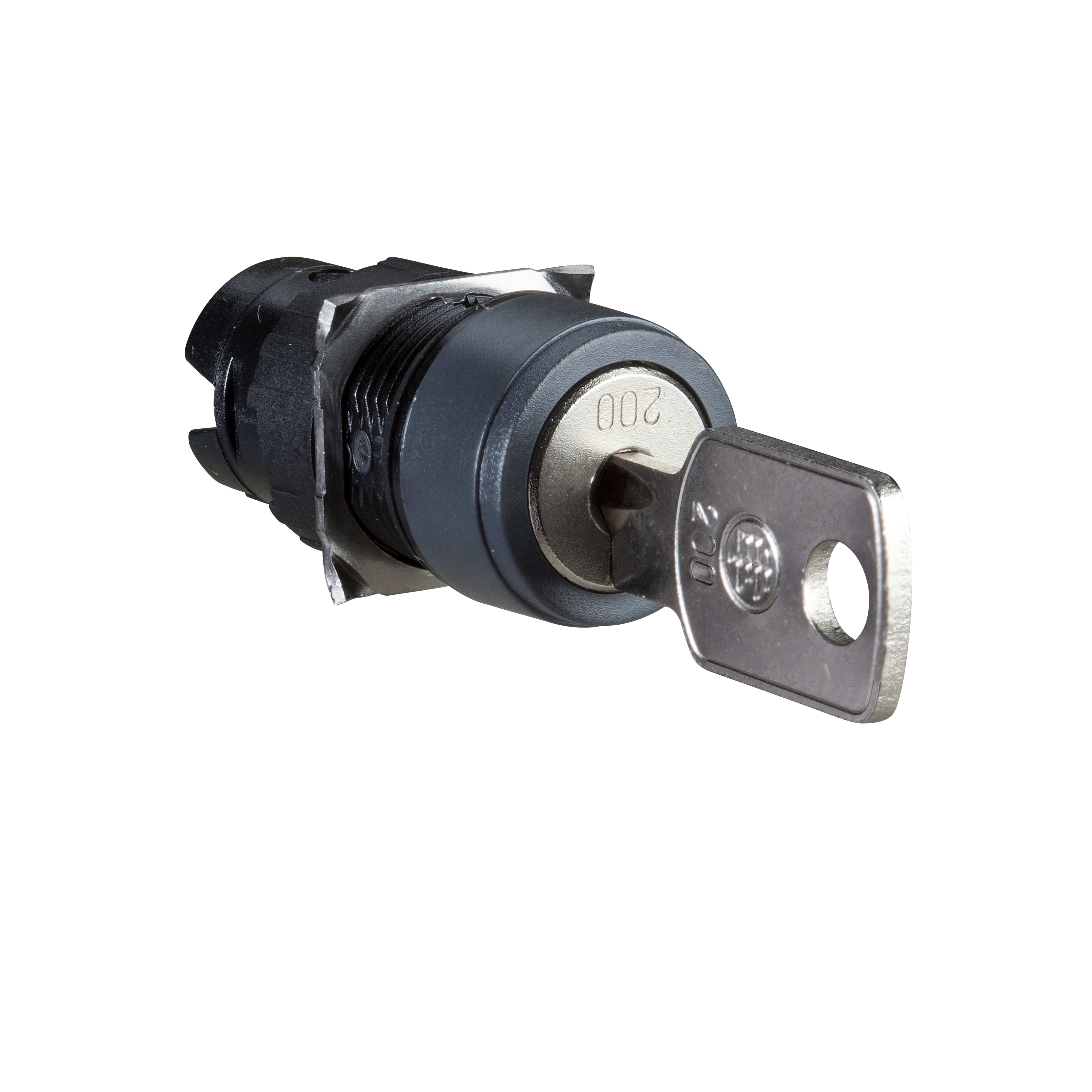 SCHNEIDER ELECTRIC - Testa selettore a chiave circolare Harmony XB6, 16mm 3 posizioni fisse, chiave 200, estrazione in tutte
