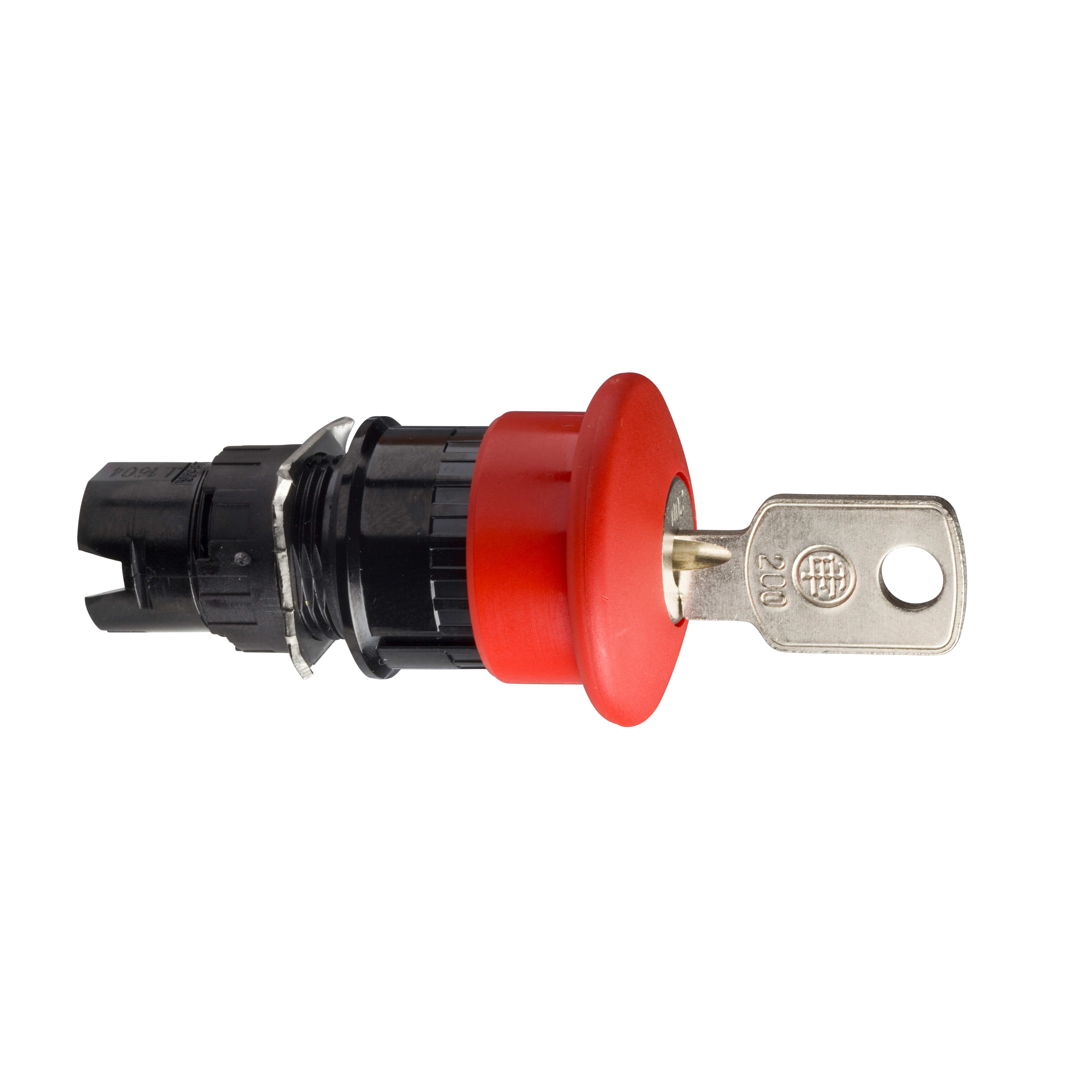 SCHNEIDER ELECTRIC - Testa pulsante a fungoi arresto di emergenza, Harmony XB6, rosso testa 30mm, 16mm, ad aggancio, sblocco a chiave