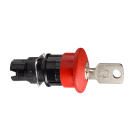 SCHNEIDER ELECTRIC - Testa pulsante a fungoi arresto di emergenza, Harmony XB6, rosso testa 30mm, 16mm, ad aggancio, sblocco a chiave