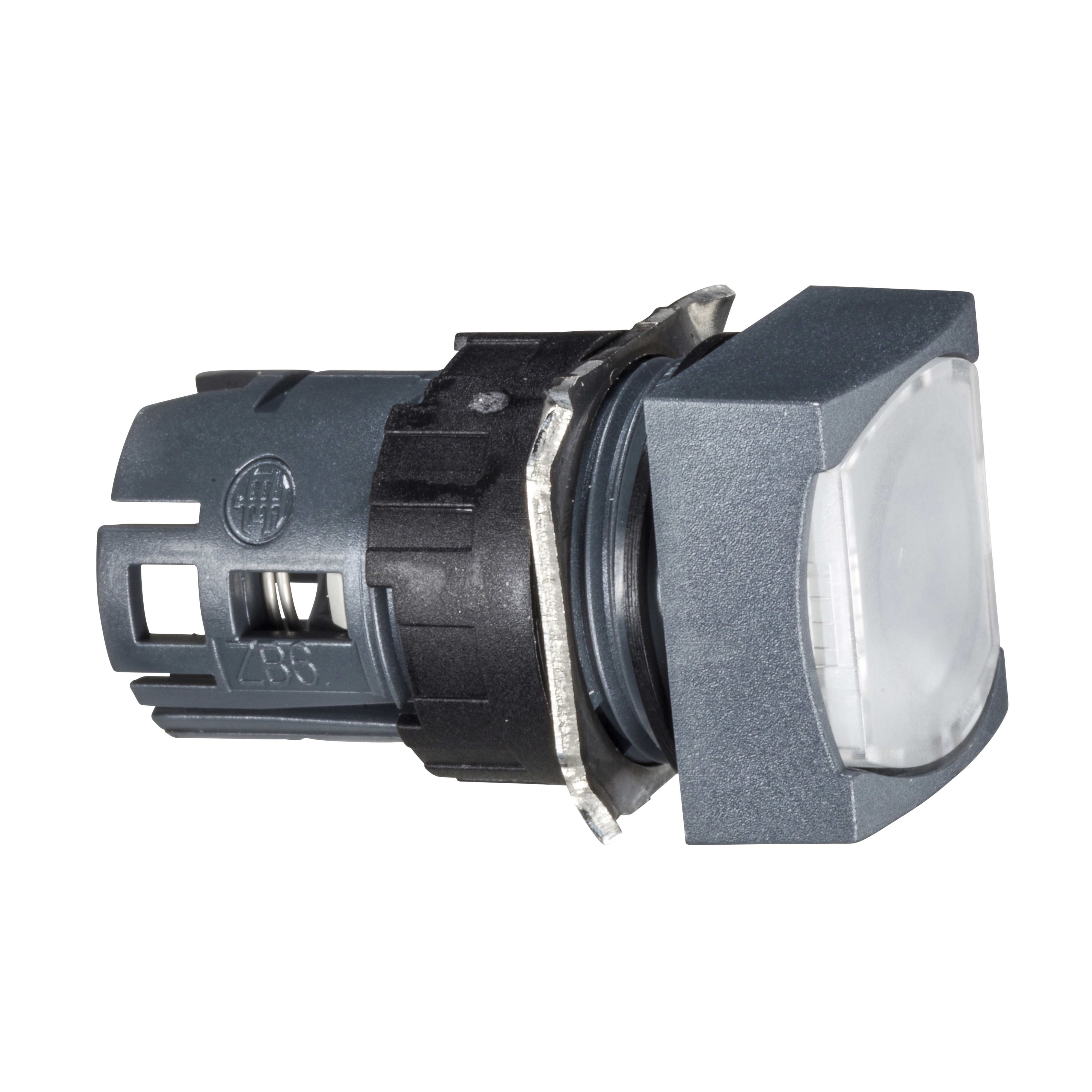 SCHNEIDER ELECTRIC - Testa pulsante luminoso quadrato Ø16 - bianco ZB6CF1