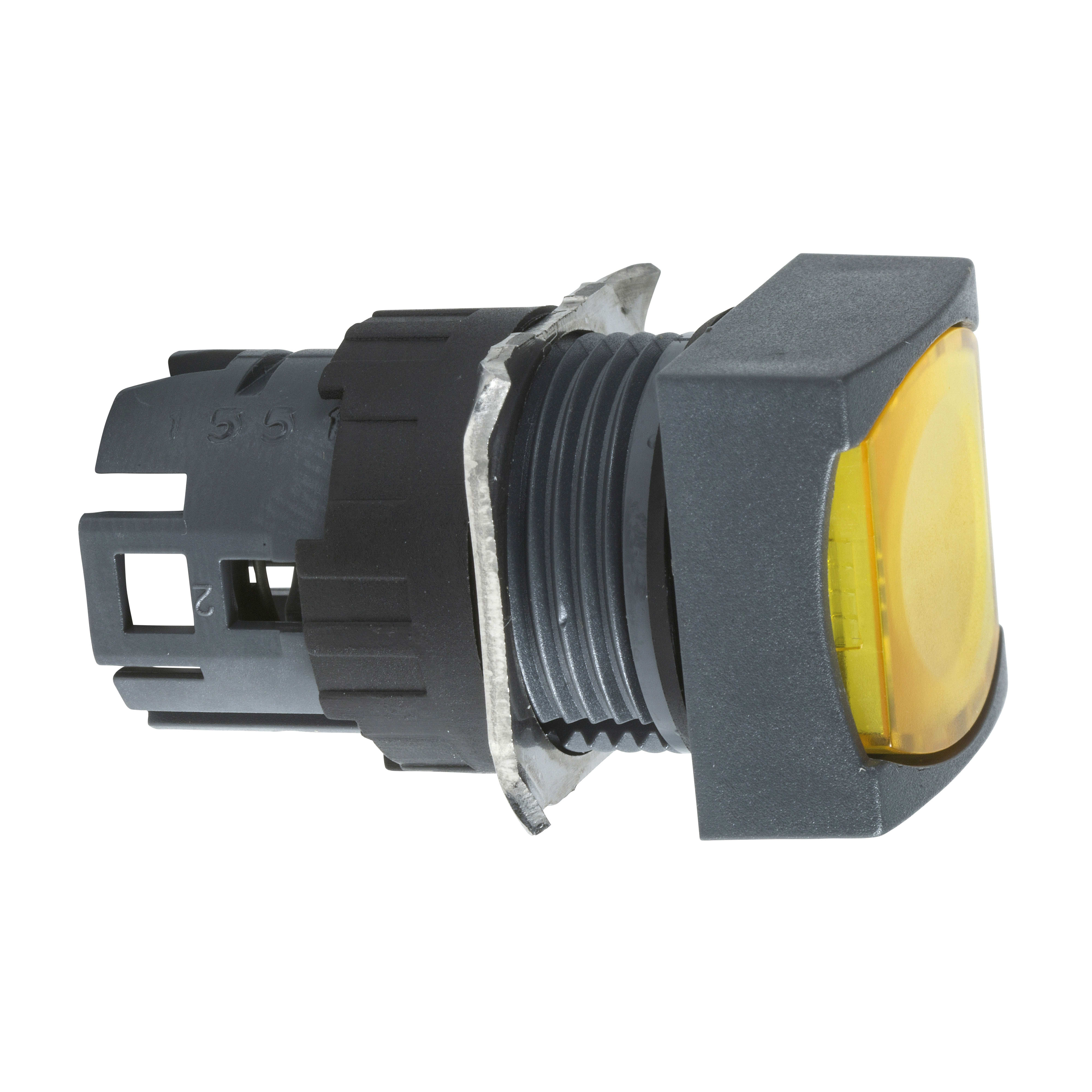 SCHNEIDER ELECTRIC - Testa pulsante luminoso quadrato Ø16 - filoghera - giallo