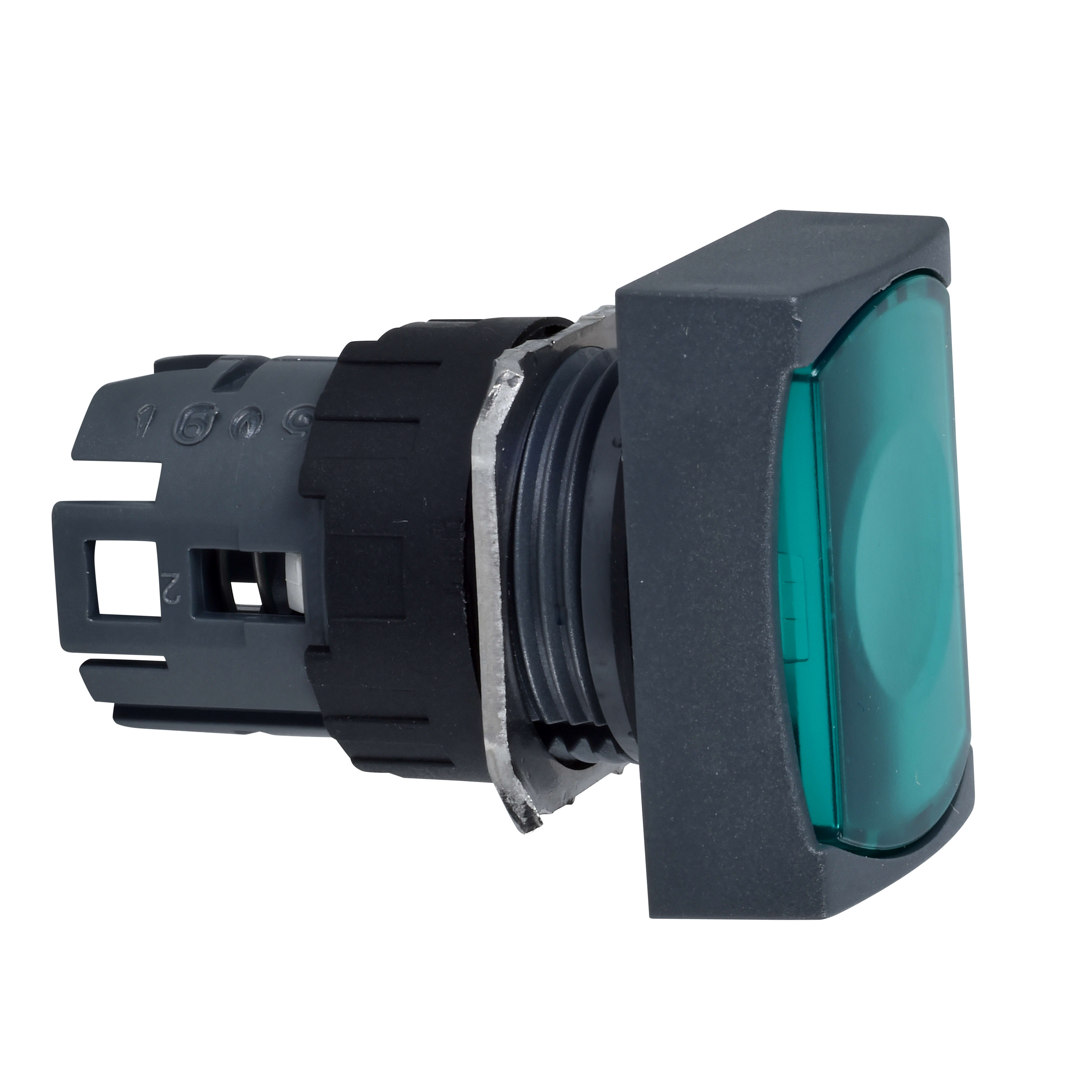 SCHNEIDER ELECTRIC - Testa pulsante luminoso rettangolare Ø16 - filoghiera - verde