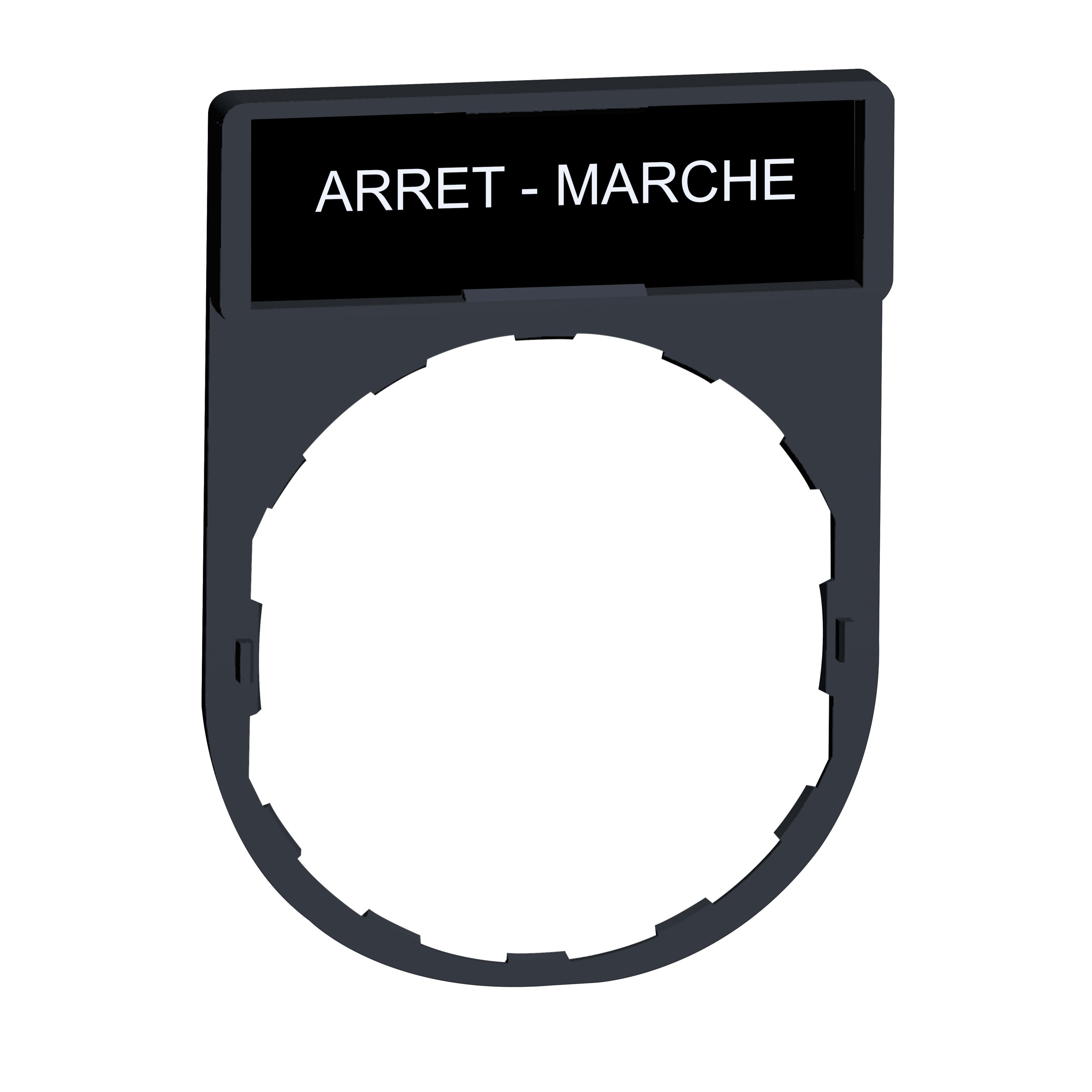 SCHNEIDER ELECTRIC - Porta etichetta 30 X 40mm - per unità Ø22 - con etichetta ARRESTO-MARCIA