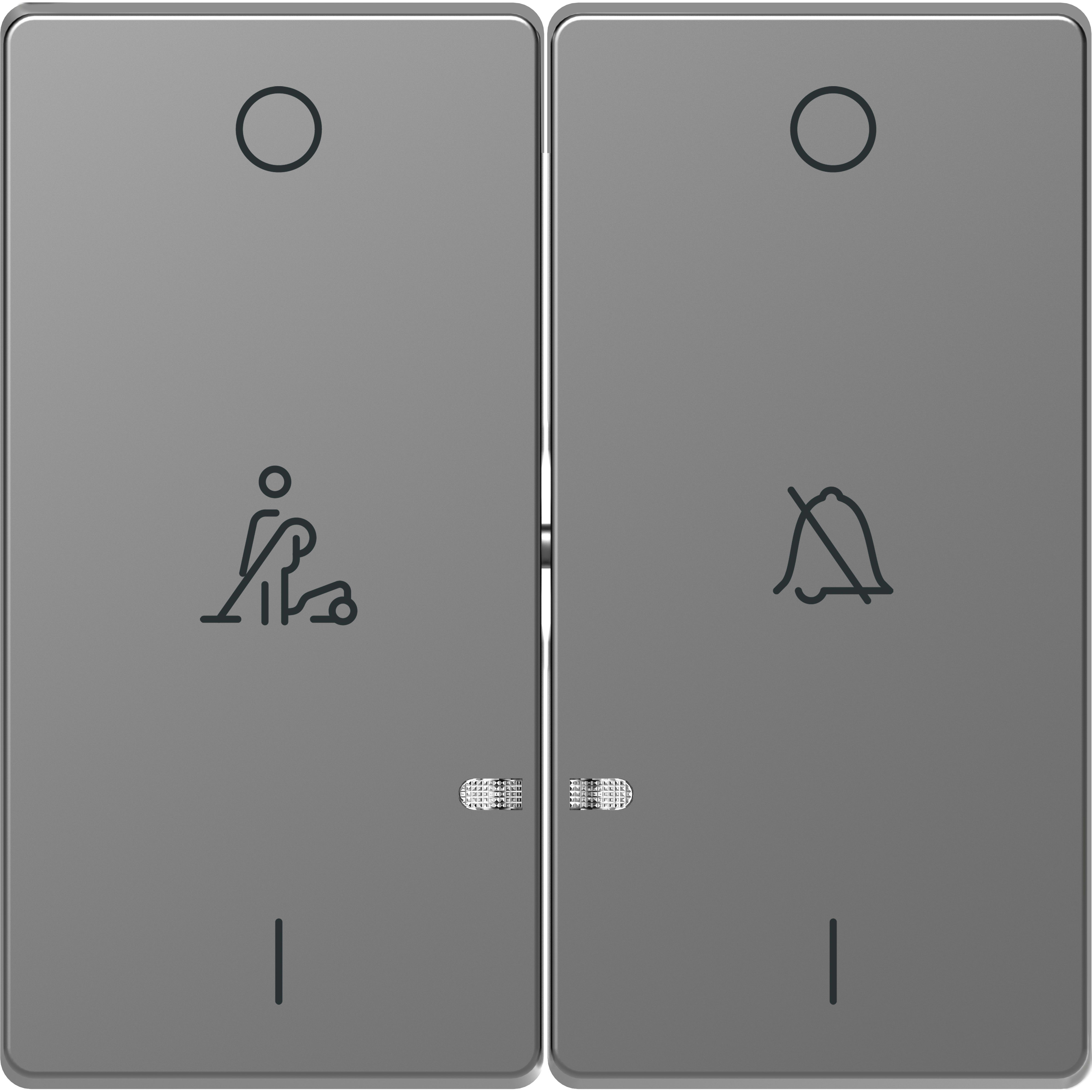 SCHNEIDER ELECTRIC - Copritasto 2 mod, indicatore finestra, marchiato DND, acciaio, System Design