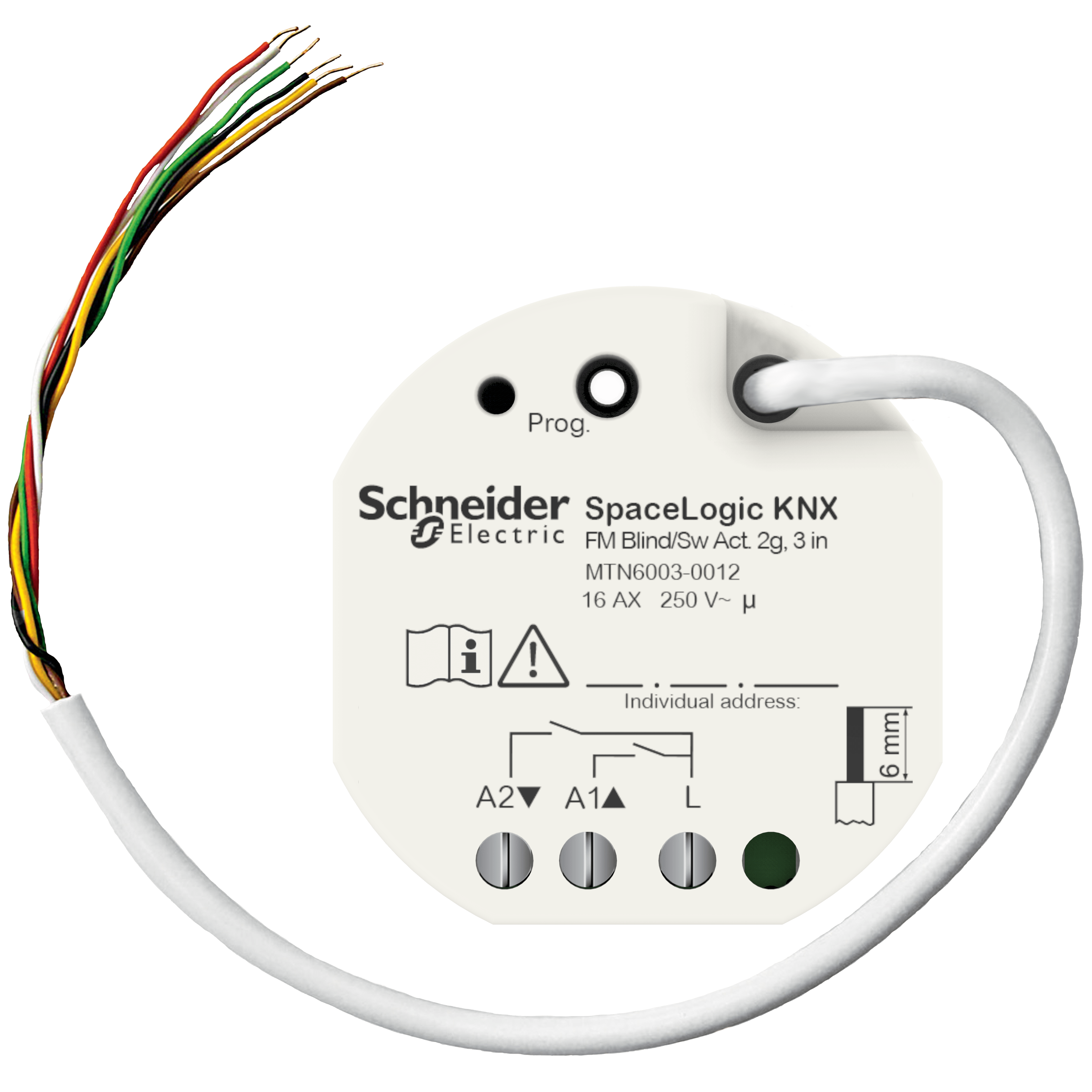 SCHNEIDER ELECTRIC - Attuatore Commutazione/Veneziane SpaceLogic KNX da incasso 2x16A 3in, KNX Secure MTN6003-0012