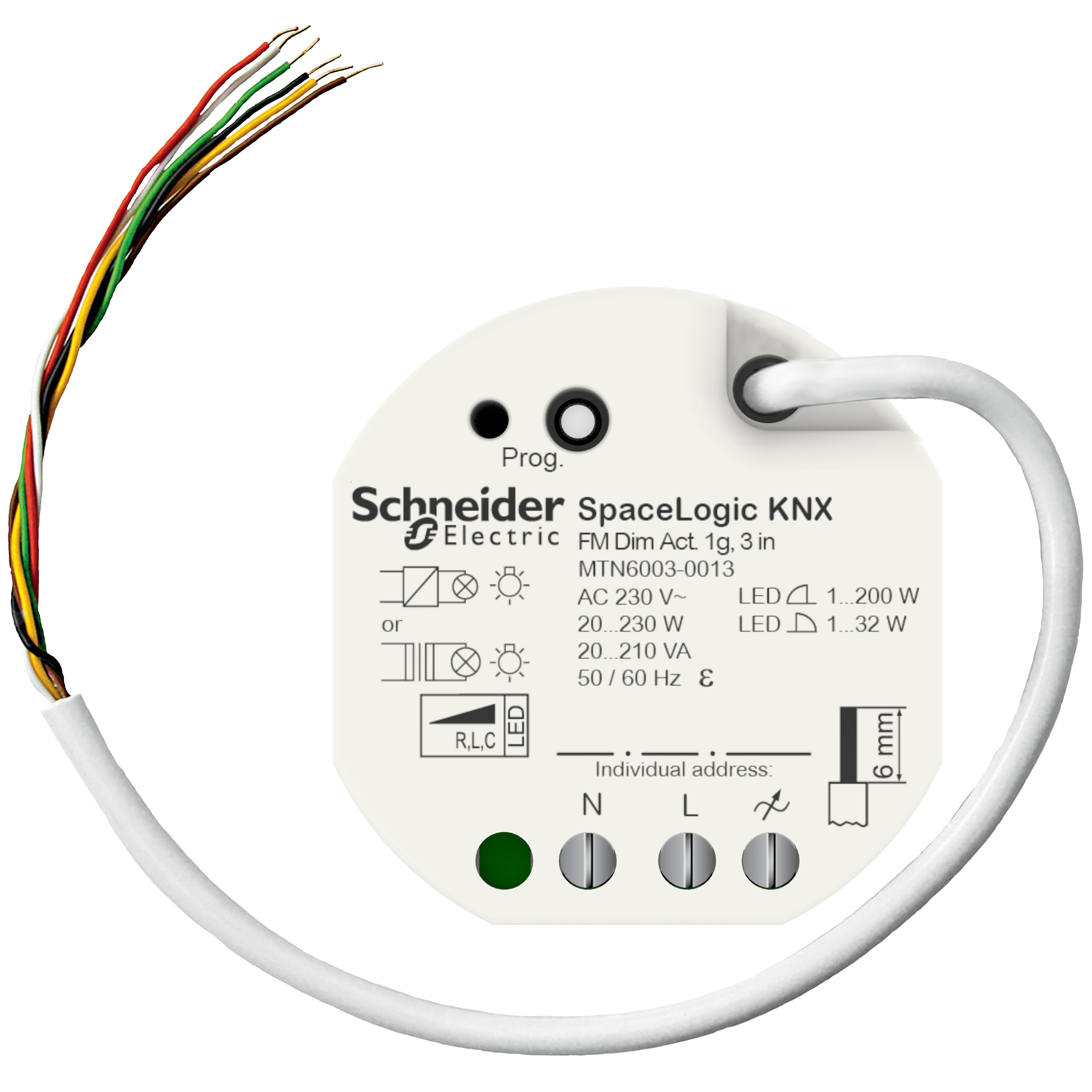 SCHNEIDER ELECTRIC - Attuatore Dimmer SpaceLogic KNX da incasso 1ch 3in, KNX Secure MTN6003-0013