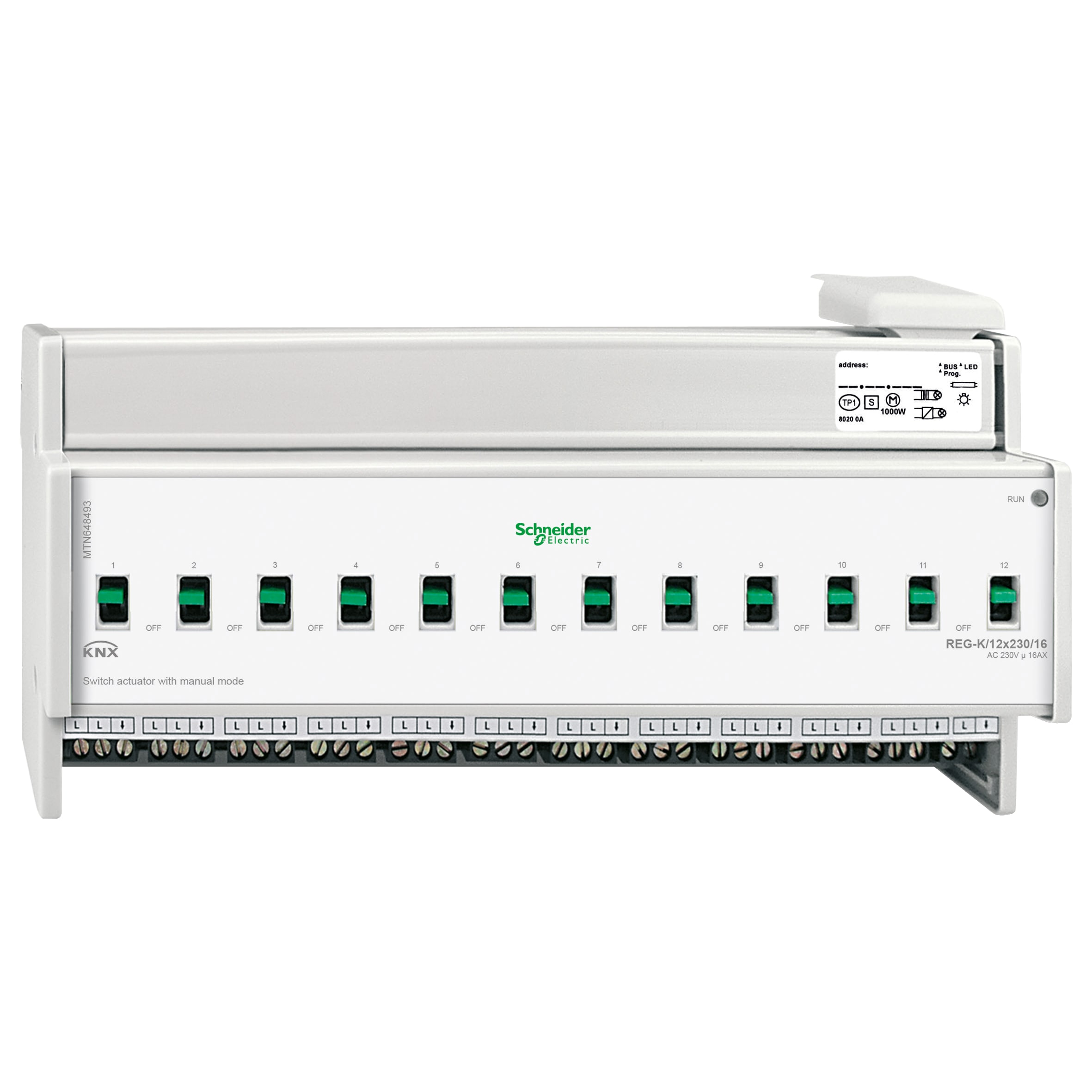 SCHNEIDER ELECTRIC - Attuatore di commutazione REG-K/12x230/16 con modalità manuale MTN648493