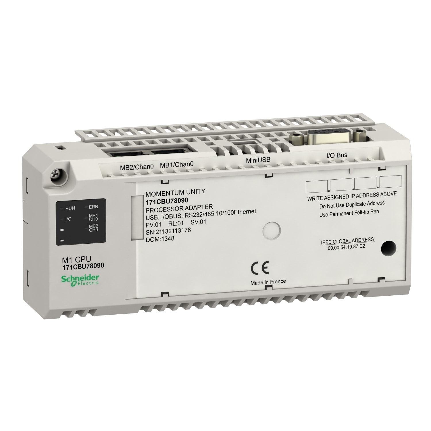 SCHNEIDER ELECTRIC - Processore Unity M1 - RS232/485 - USB - Bus I/O