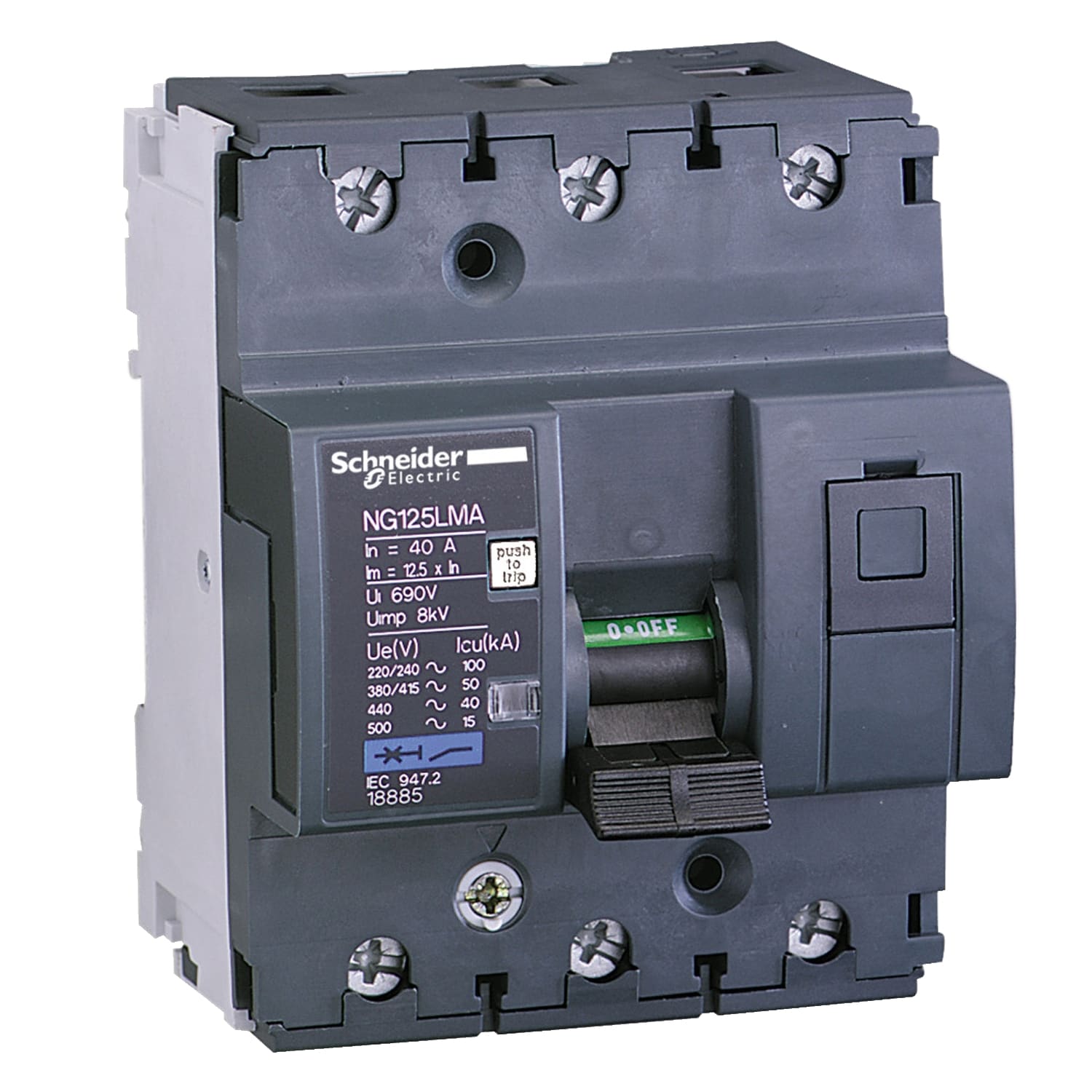 SCHNEIDER ELECTRIC - Interruttore solo magnetico NG125L 3P MA 40A 50kA