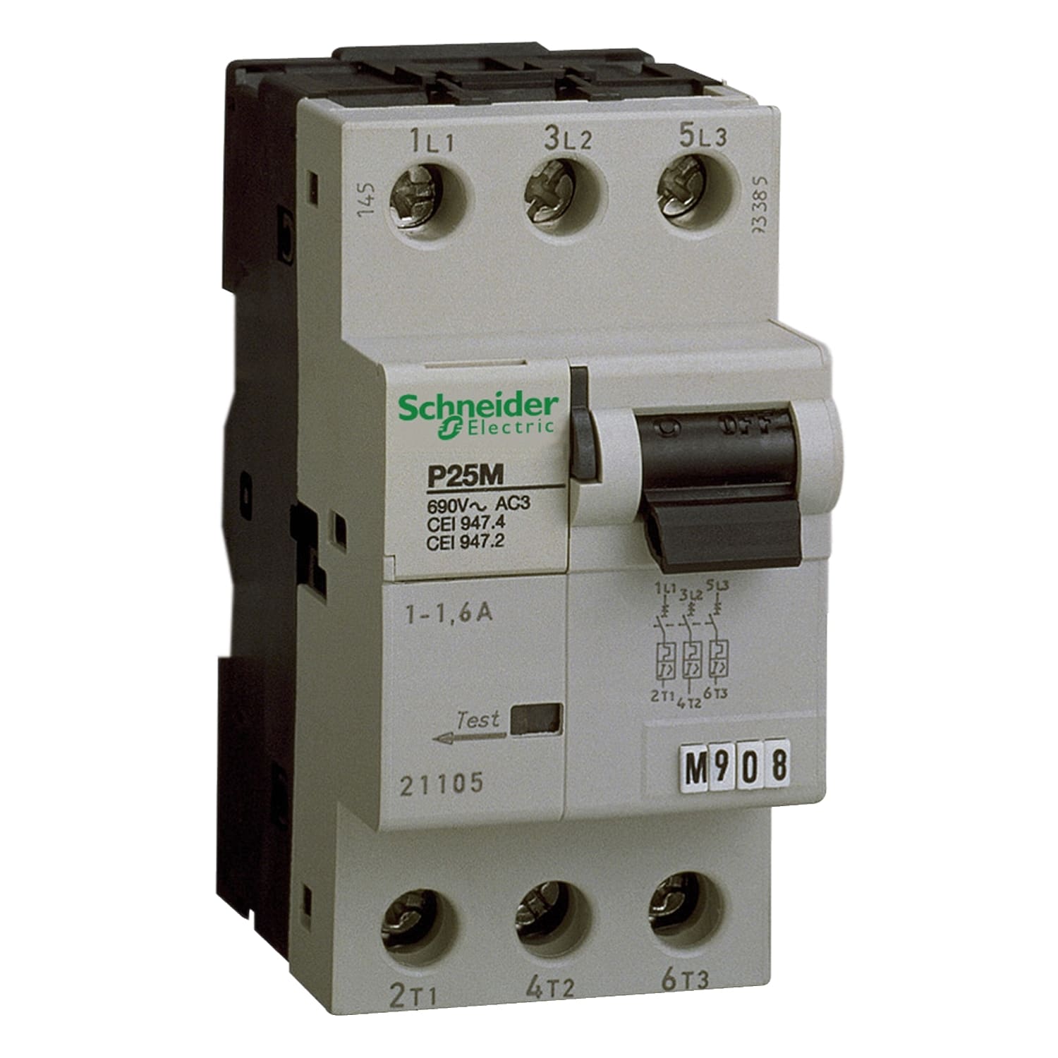 SCHNEIDER ELECTRIC - Interruttore protezione motore P25M 3P 0,16÷0,25A