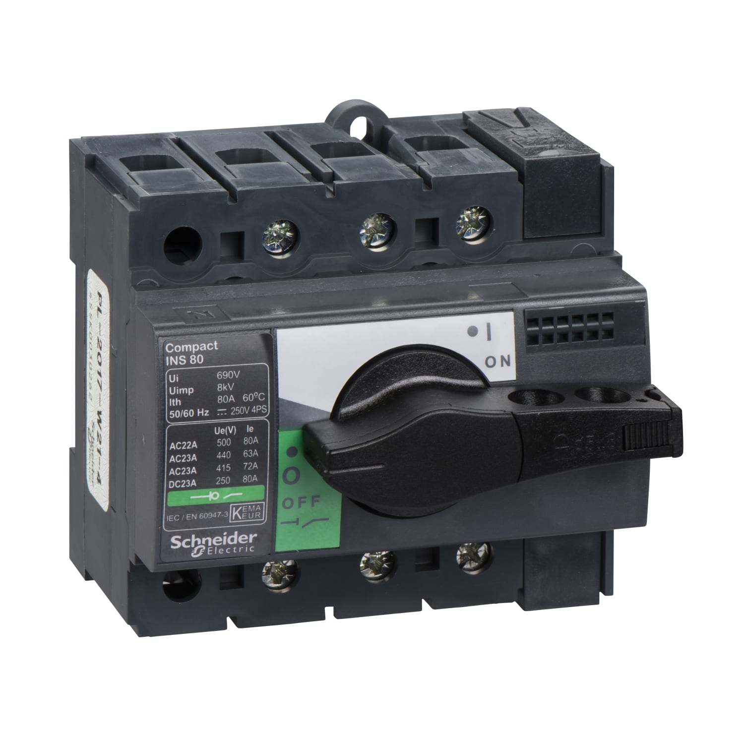 SCHNEIDER ELECTRIC - Interruttore / sezionatore Compact INS80 - 80 A - 3 poli