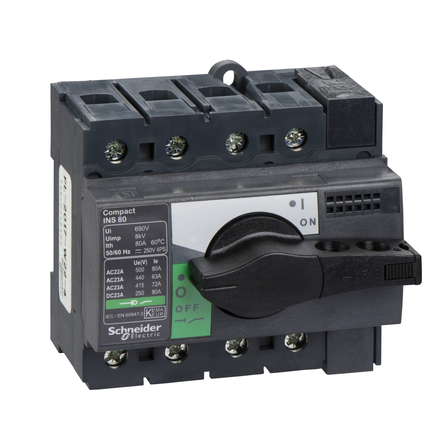 SCHNEIDER ELECTRIC - Interruttore / sezionatore Compact INS80 - 80 A - 4 poli
