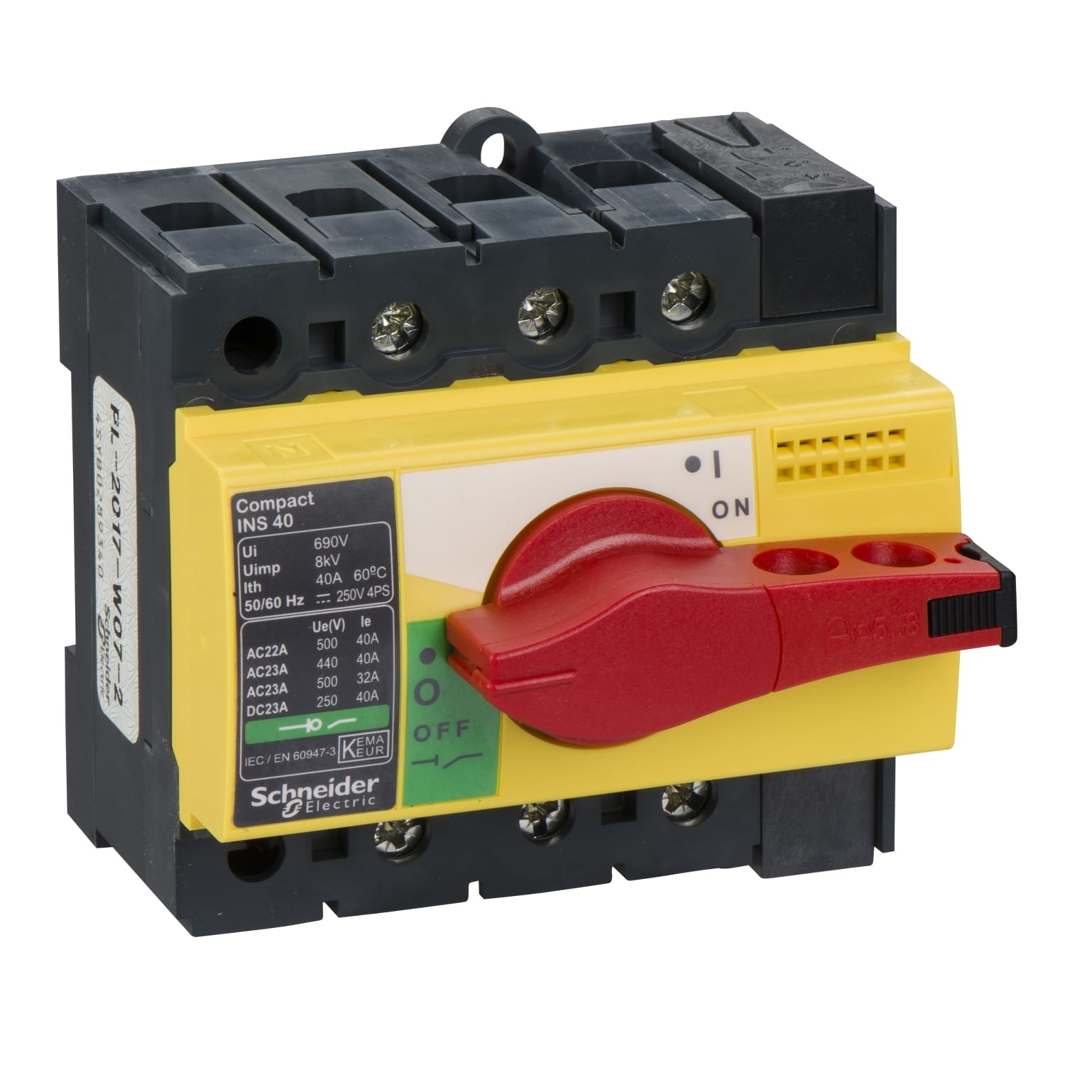 SCHNEIDER ELECTRIC - Interruttore / sezionatore Compact INS40 - 40 A - 3 poli - comando emergenza