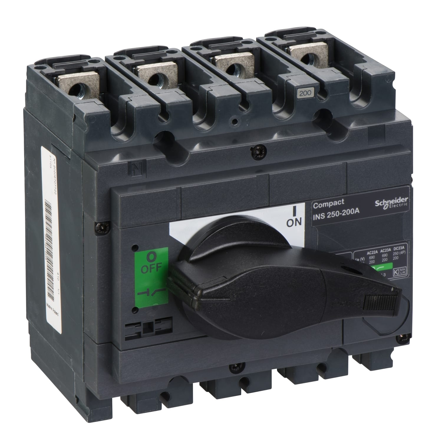SCHNEIDER ELECTRIC - Interruttore / sezionatore Compact INS250 - 200 A - 4 poli