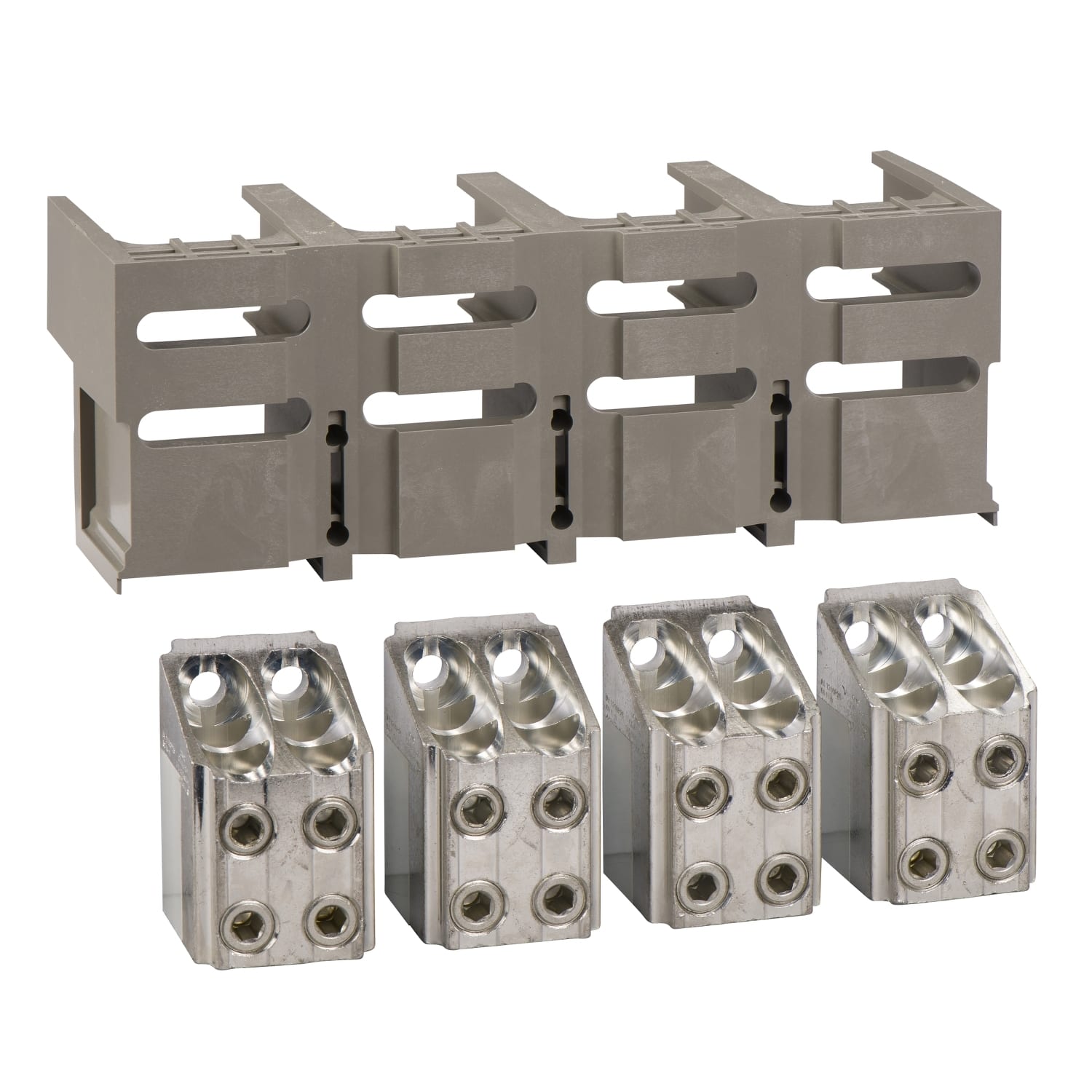 SCHNEIDER ELECTRIC - 4 connettori - Per 4 x 240 mm² - Cavi nudi e 1 copriconnettore