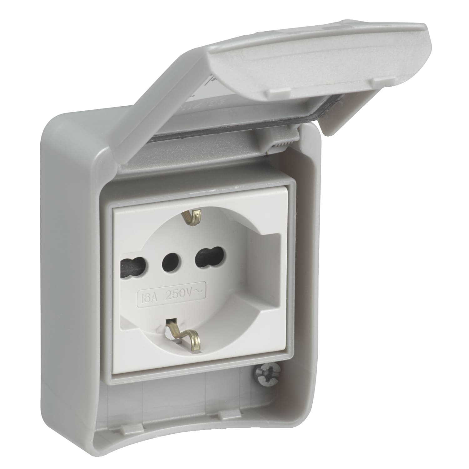 SCHNEIDER ELECTRIC - Presa da incasso Schuko + bipasso 10/16A 250V 2P+T RAL9022