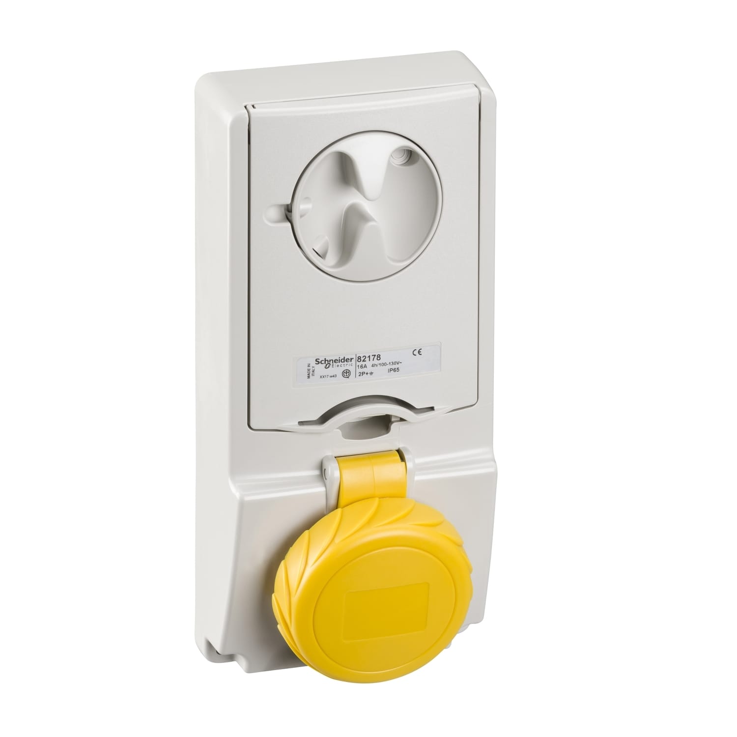 SCHNEIDER ELECTRIC - Presa da incasso interbloccata con fusibile Unika IP65 16A 110V 2P+T