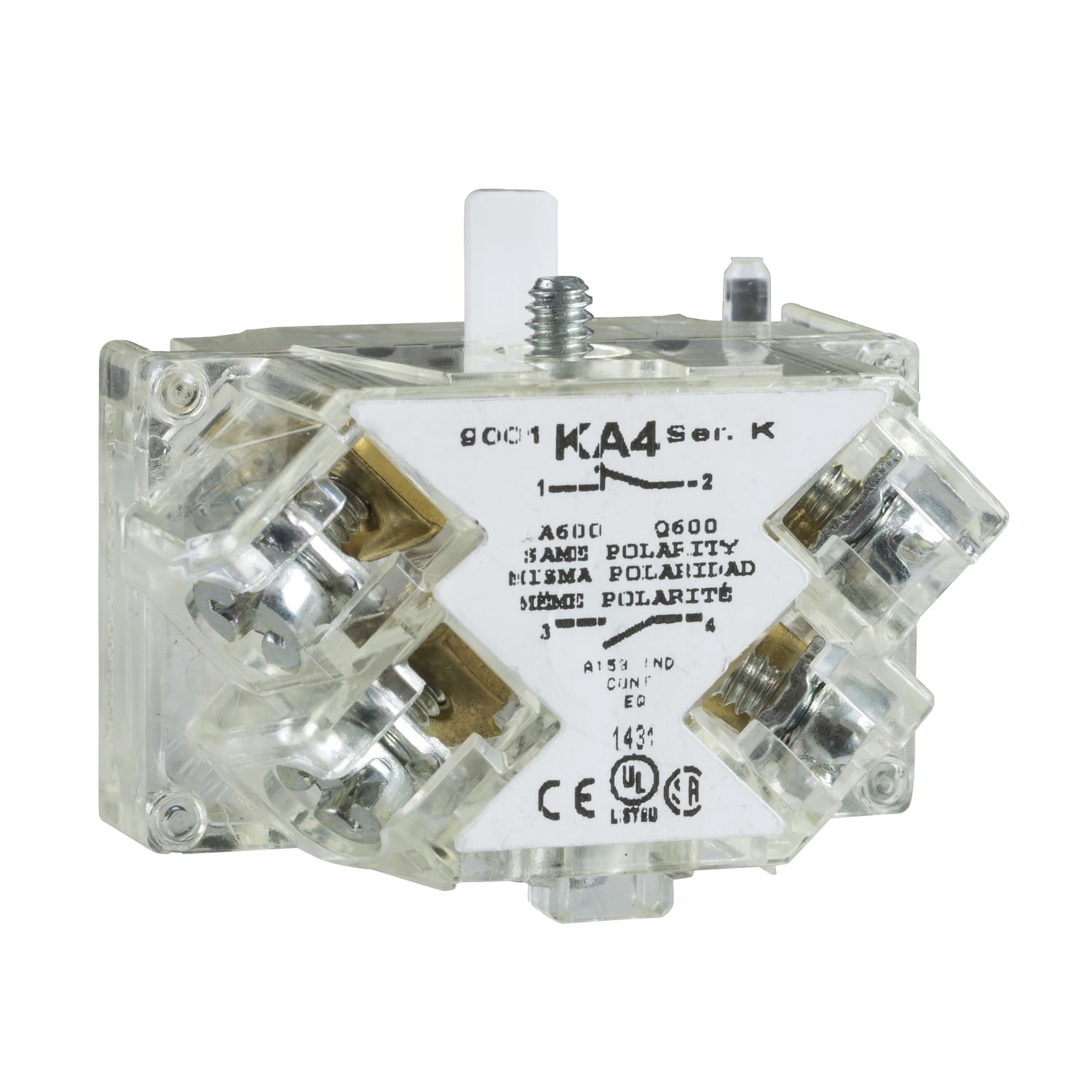 SCHNEIDER ELECTRIC - Blocco contatti, Harmony 9001K, Harmony 9001SK, contatti in lega d'argento, morsetto a vite, 0...600 V, chiusura anticipata, 1 NO