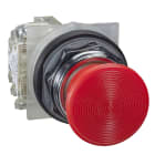 SCHNEIDER ELECTRIC - Pulsante Ø30 - lunetta metallo testa a fungo Ø41mm rosso 2 posizioni 1NC/NO
