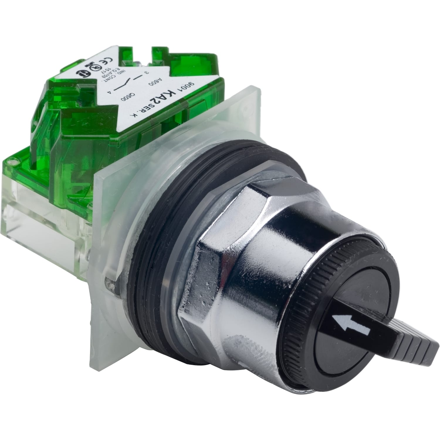 SCHNEIDER ELECTRIC - Selettore, Harmony 9001K, metallo, leva standard, nero, 30mm, 2 posizioni fisse, 1NO