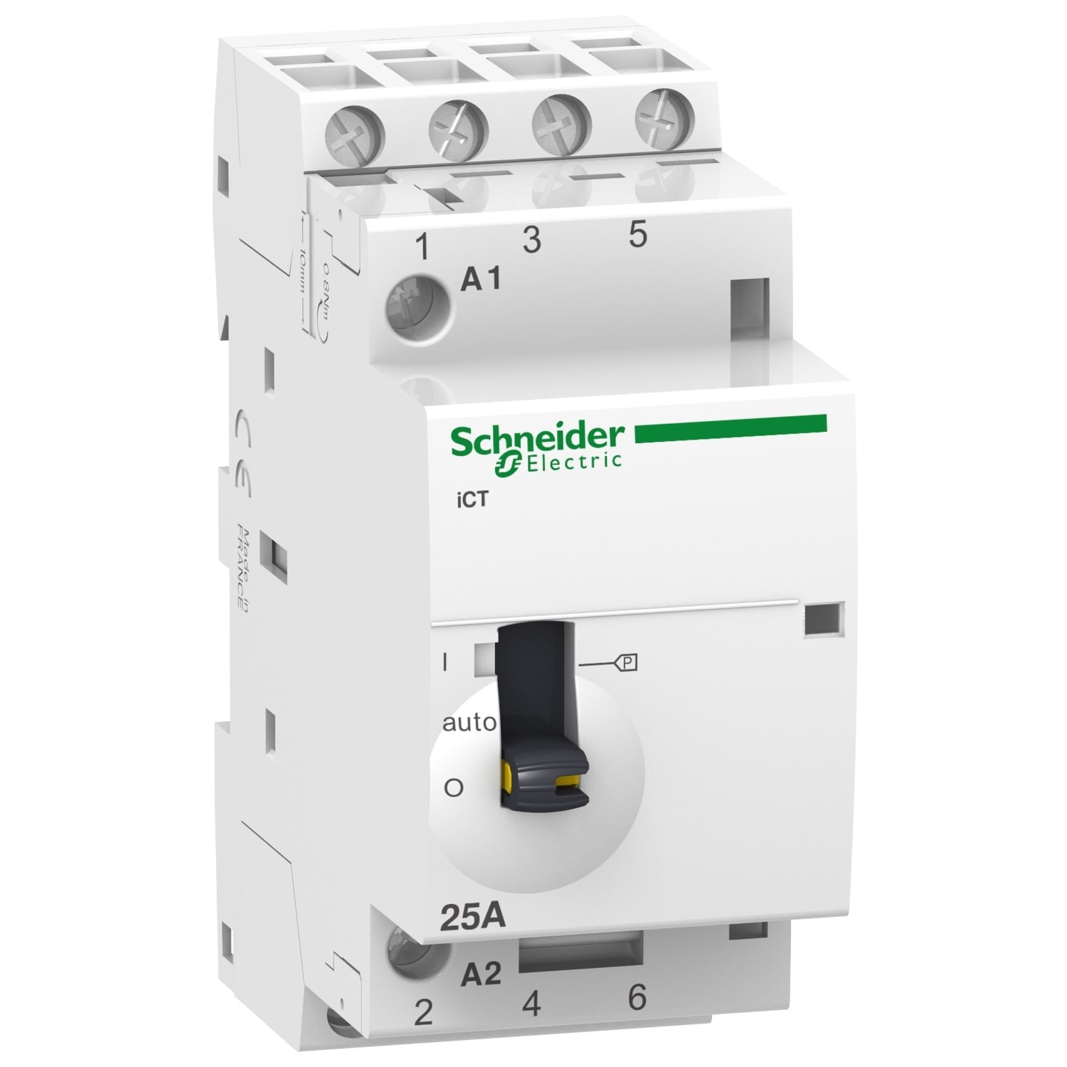 SCHNEIDER ELECTRIC - Contattore, Acti9, iCT, 4P, 4NA, 25A (AC7a), 8.5A (AC7b), 220÷240Vca