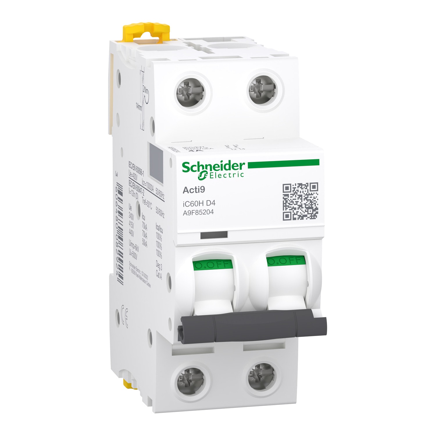 SCHNEIDER ELECTRIC - Interruttore magnetotermico iC60H 2P D 4A 10000A