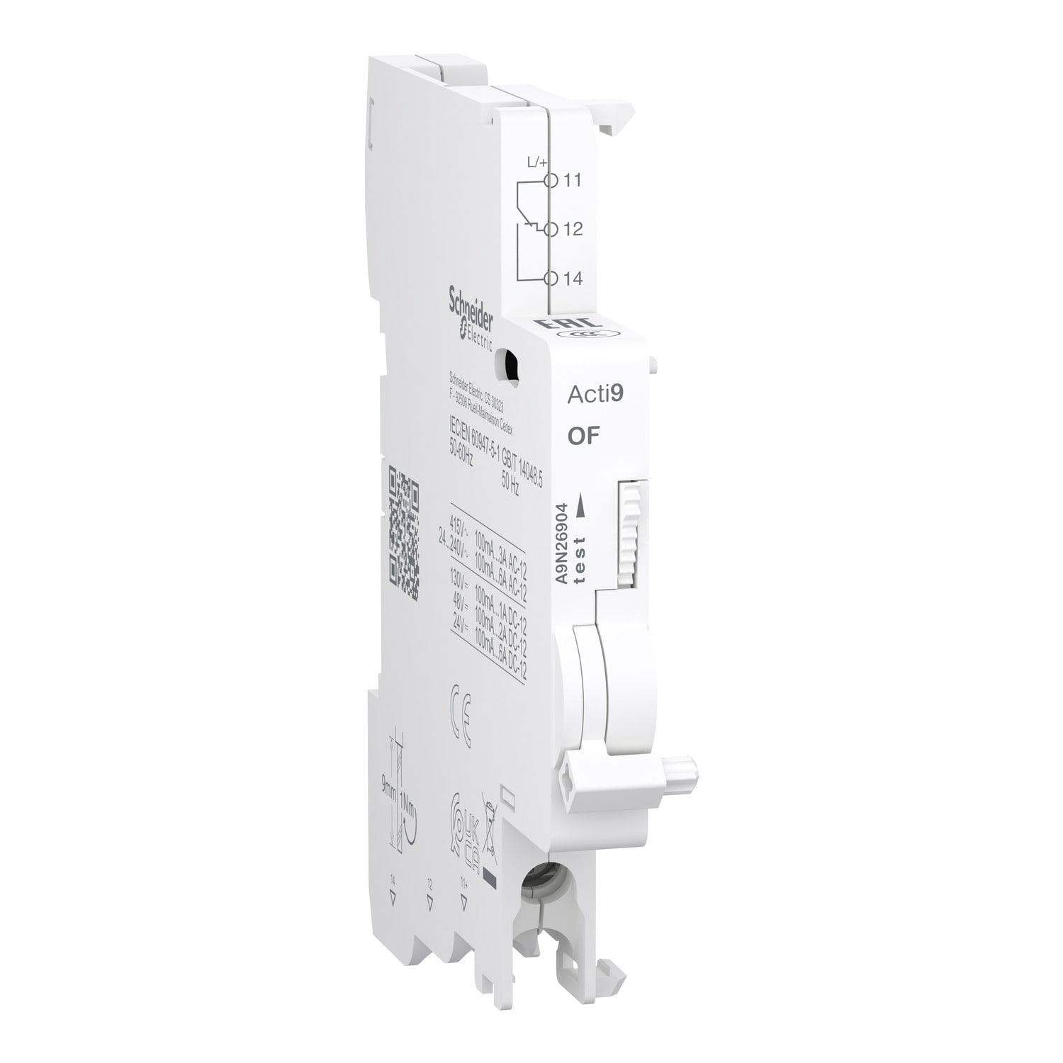 SCHNEIDER ELECTRIC - Contatto ausiliario Acti9 OF per C120, C60H-DC, C60PV-DC, C60NA-DC, SW60-DC