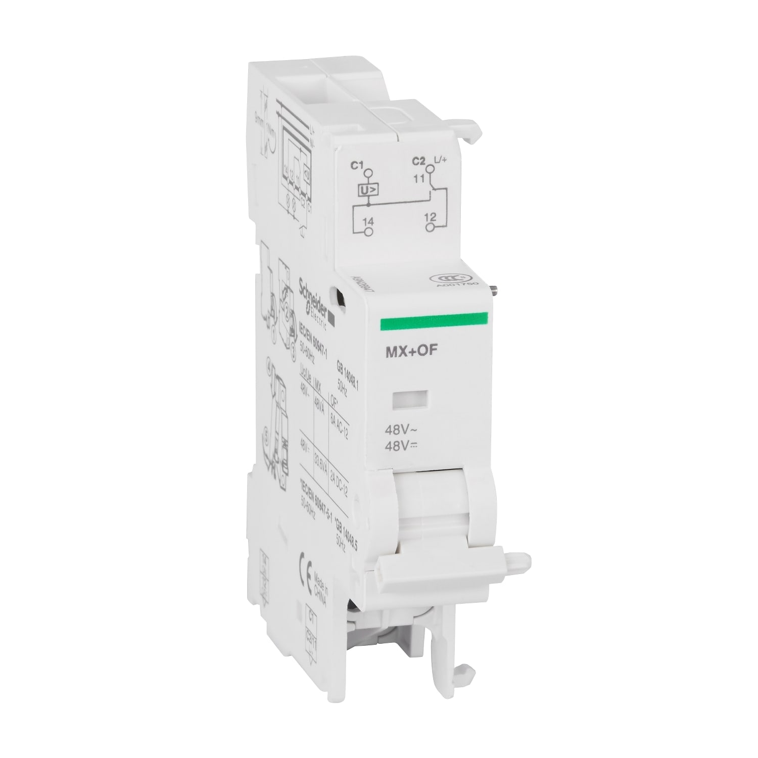SCHNEIDER ELECTRIC - Sganciatore lancio corrente Acti9&nbsp;MX+OF&nbsp;48Vca/cc per C120, C60H-DC, C60PV-DC, C60NA-DC, SW60-DC
