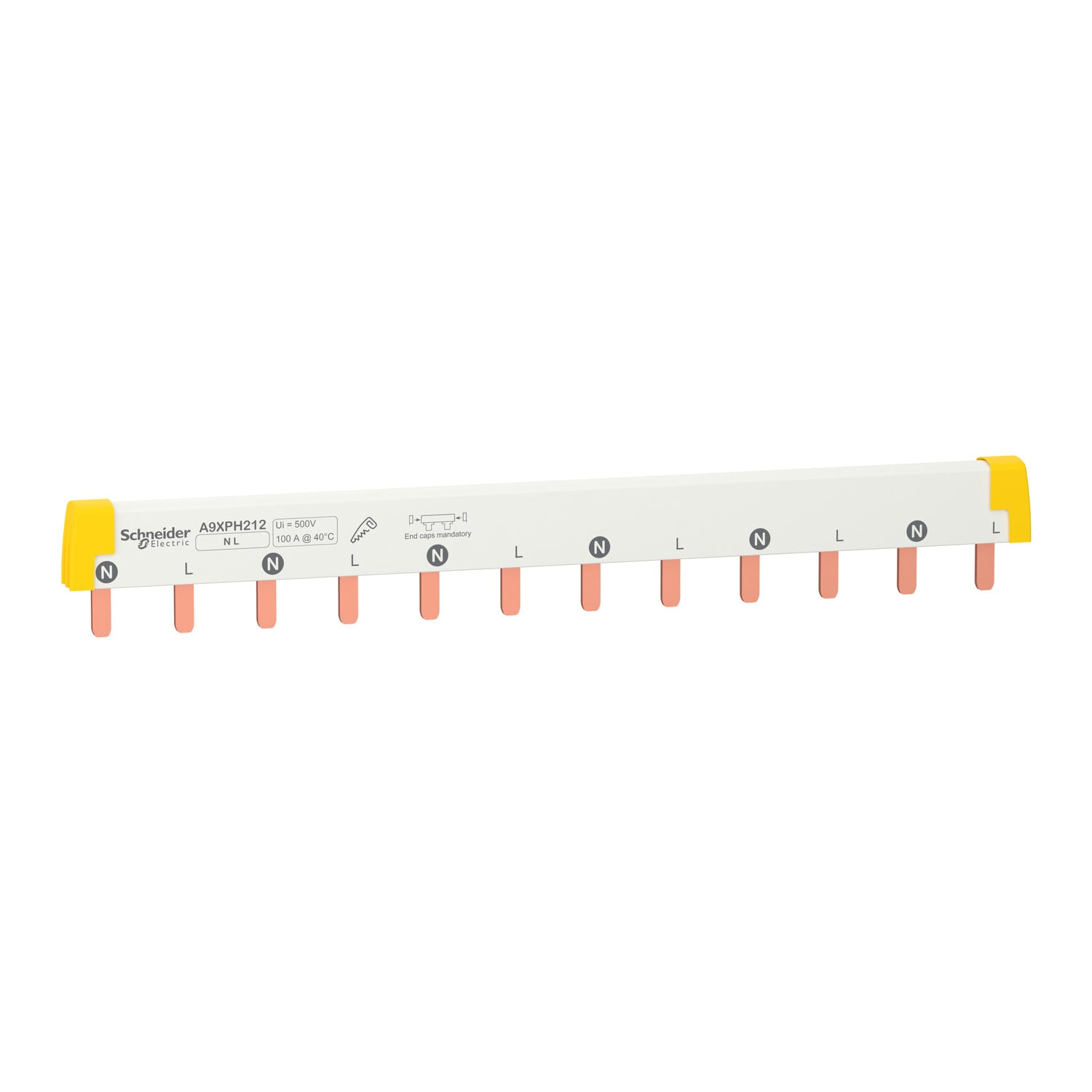 SCHNEIDER ELECTRIC - Accessorio, Acti9, Pettini, Pettine di distribuzione, L1L2, set da 1, connessione, 12 moduli da 18mm